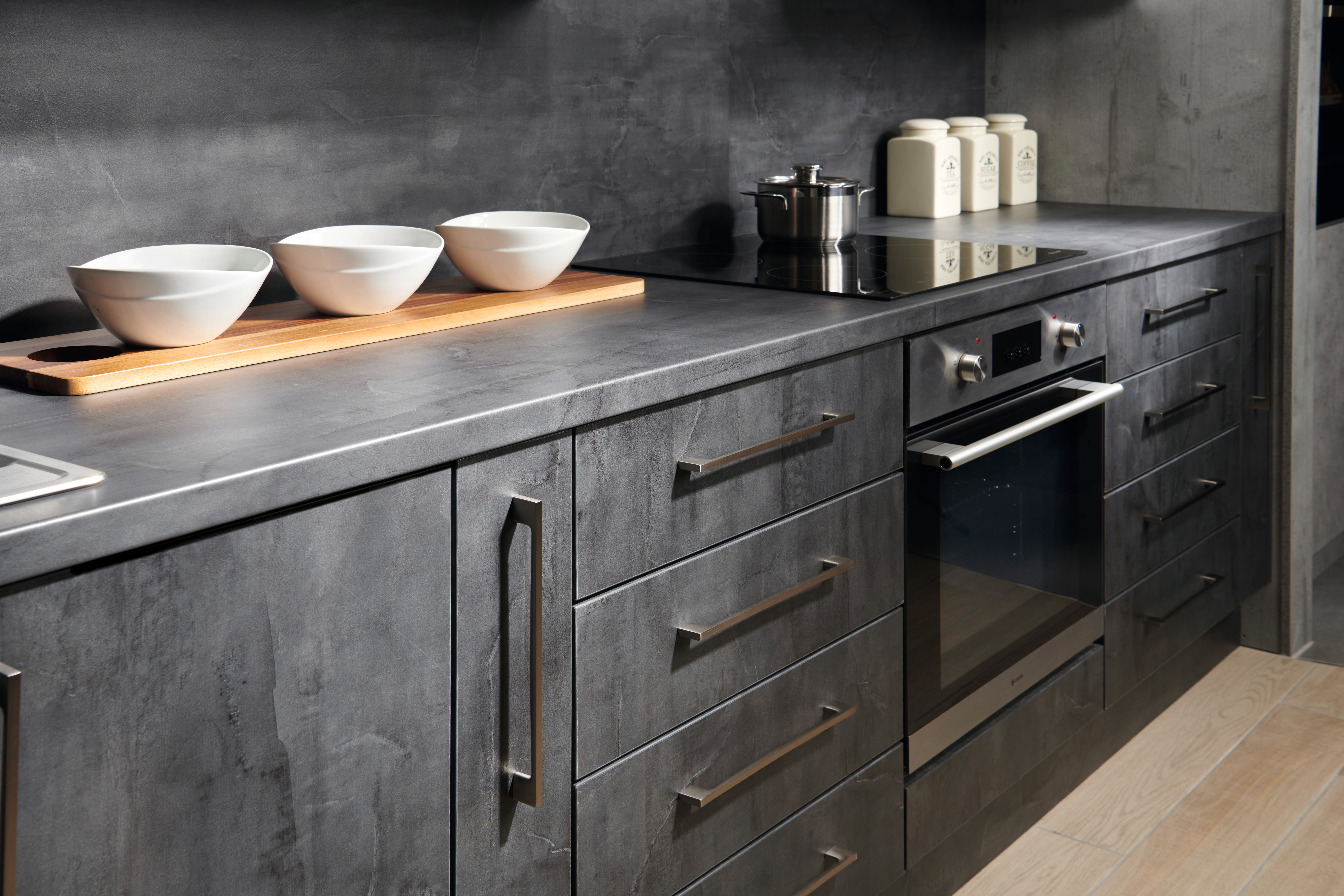 F628 ST16 Silver Grey Metal Slate - Available as a 16mm Square Edge and 38mm Postformed Worktop