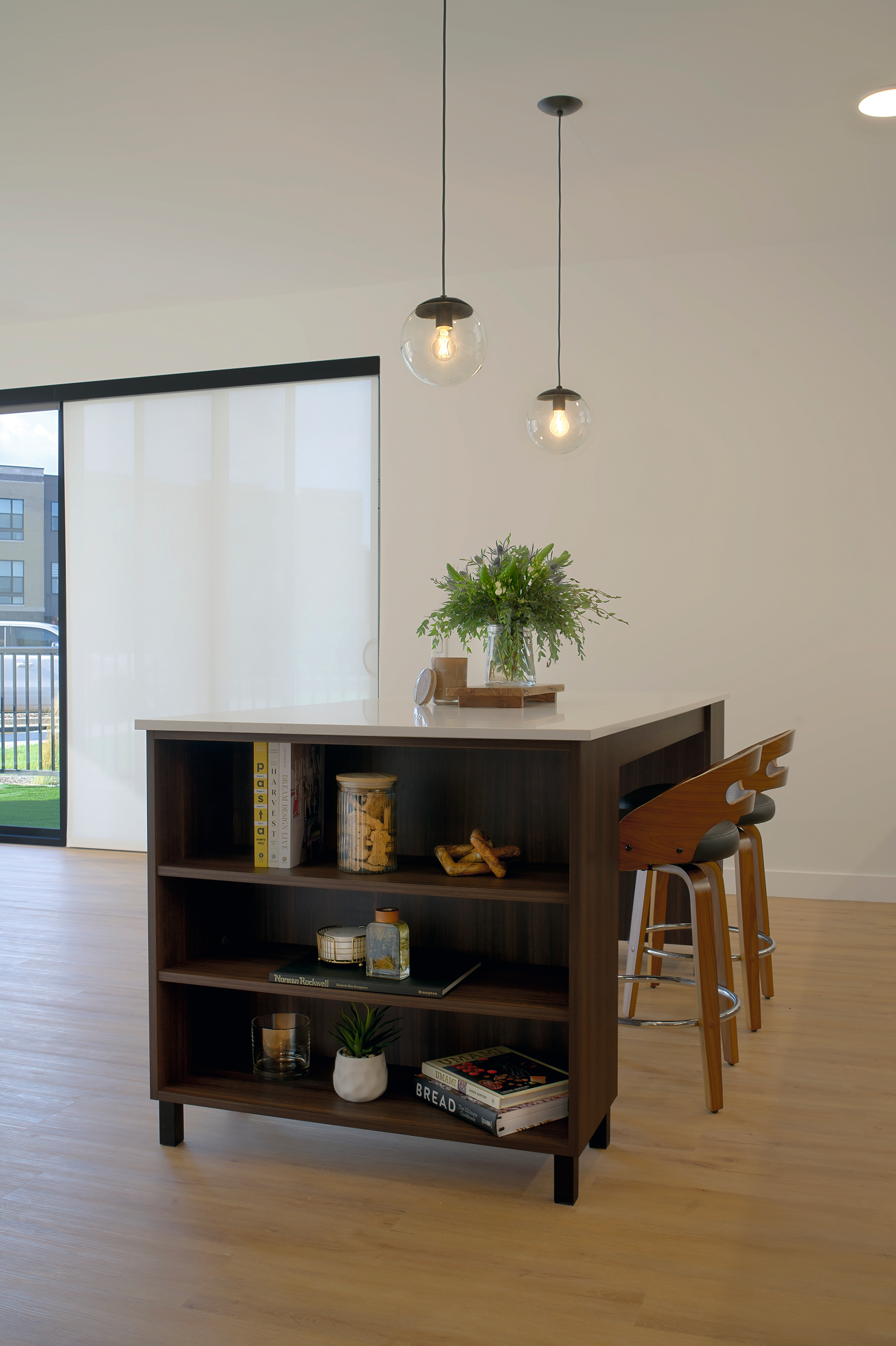 Open island storage in Natural Eucalyptus 