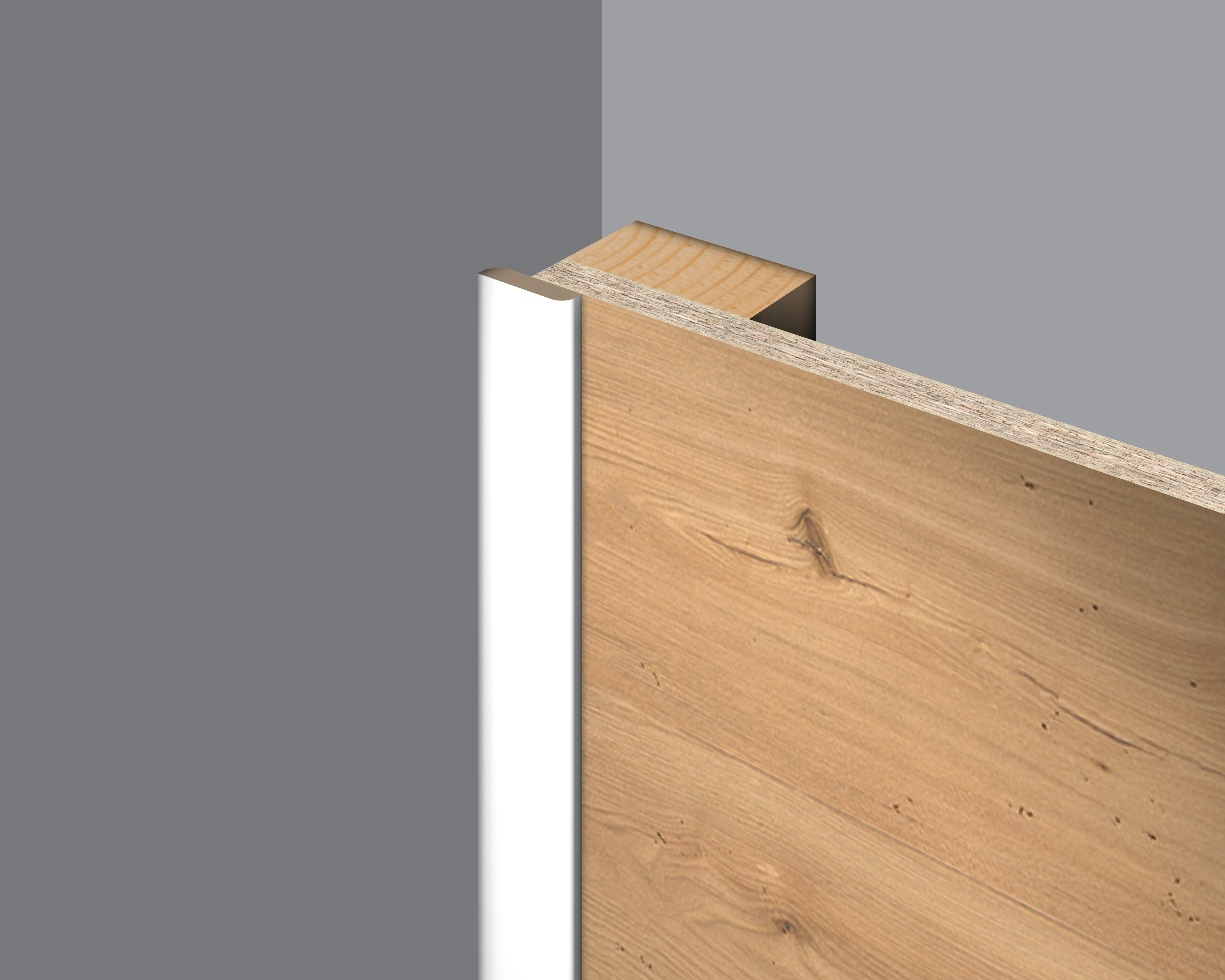 Application unicoloured cover trim, white on decor DO009