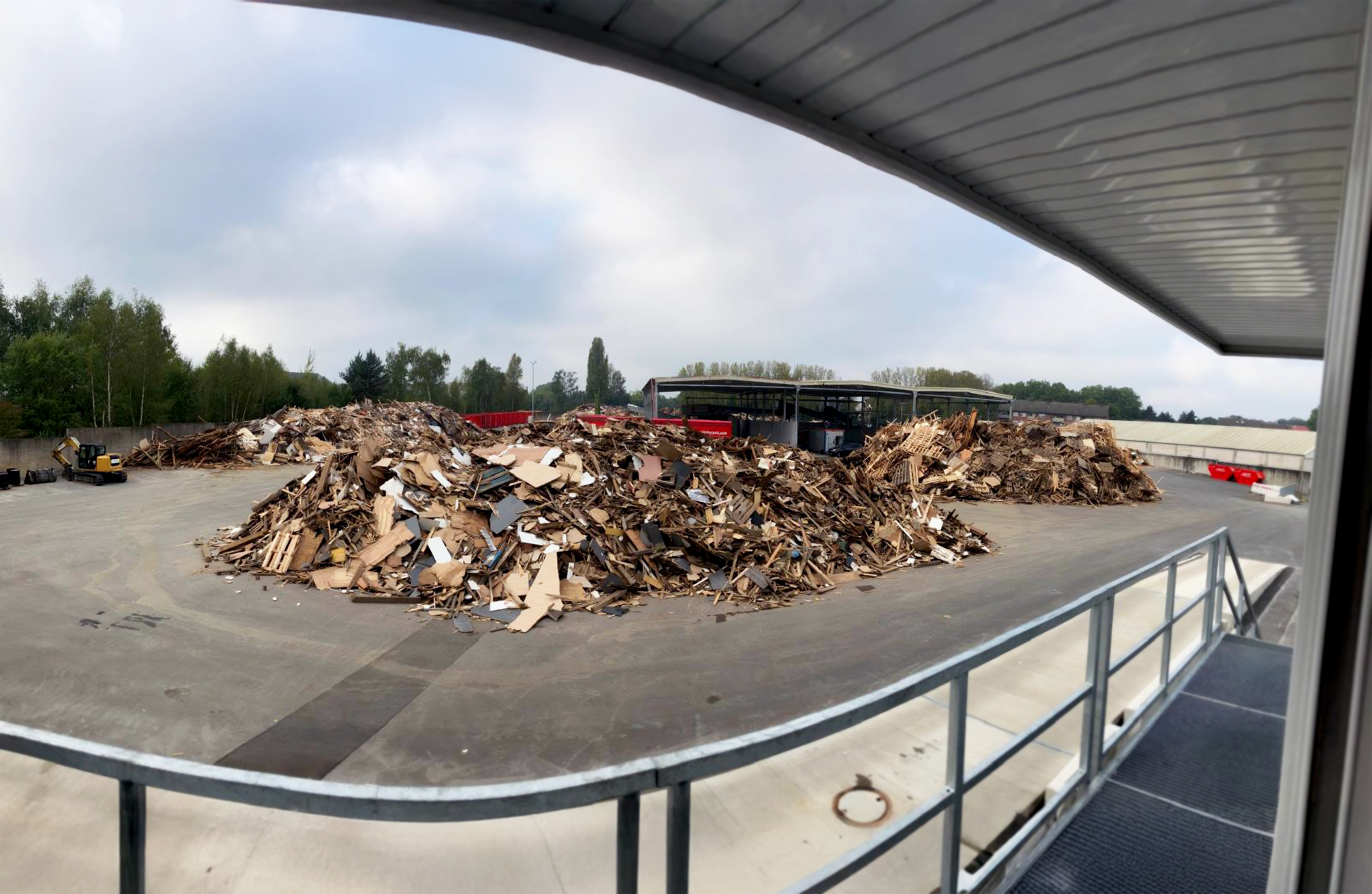 Recycled wood in the yard of a Timberpak location