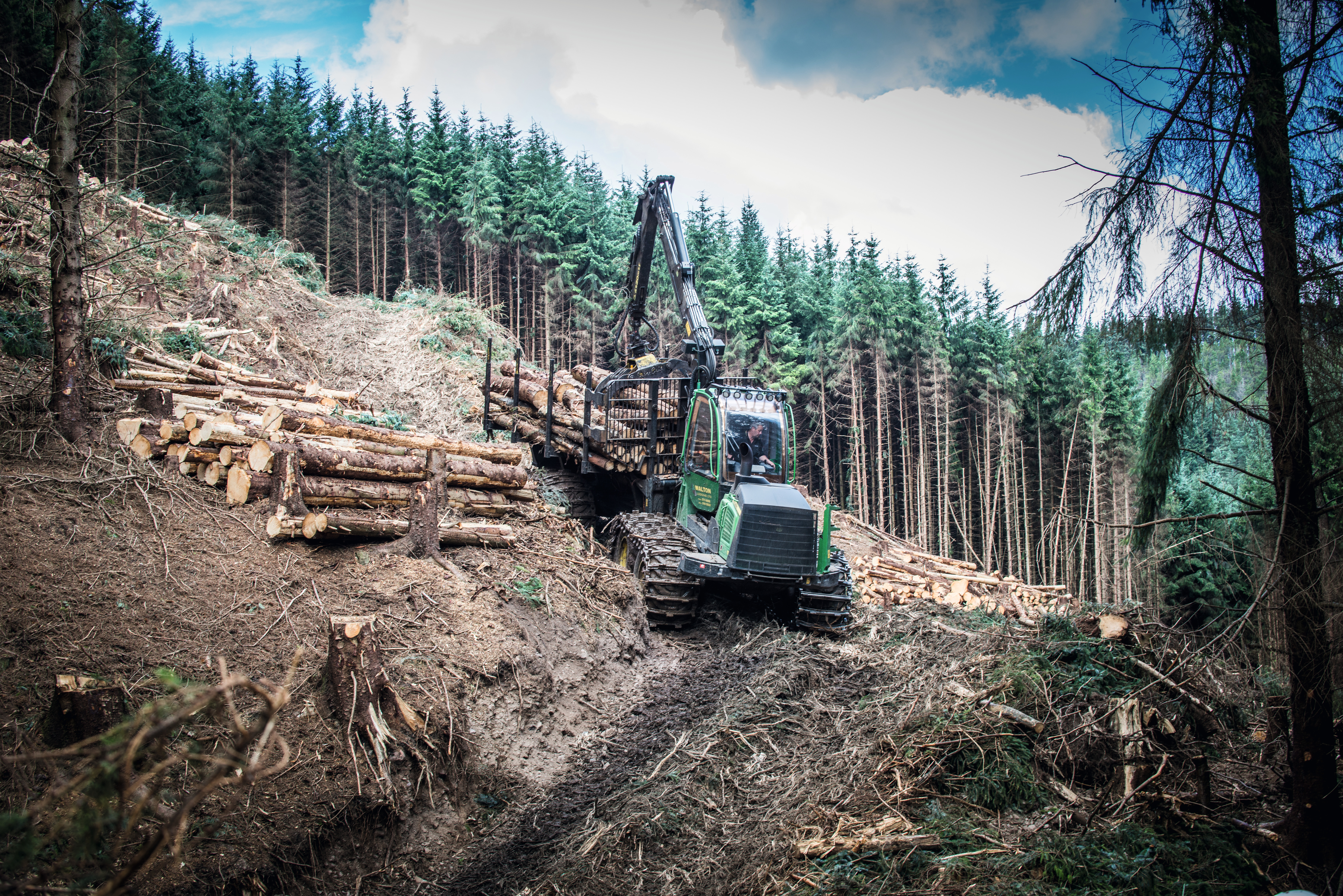 Harvesting on steep ground