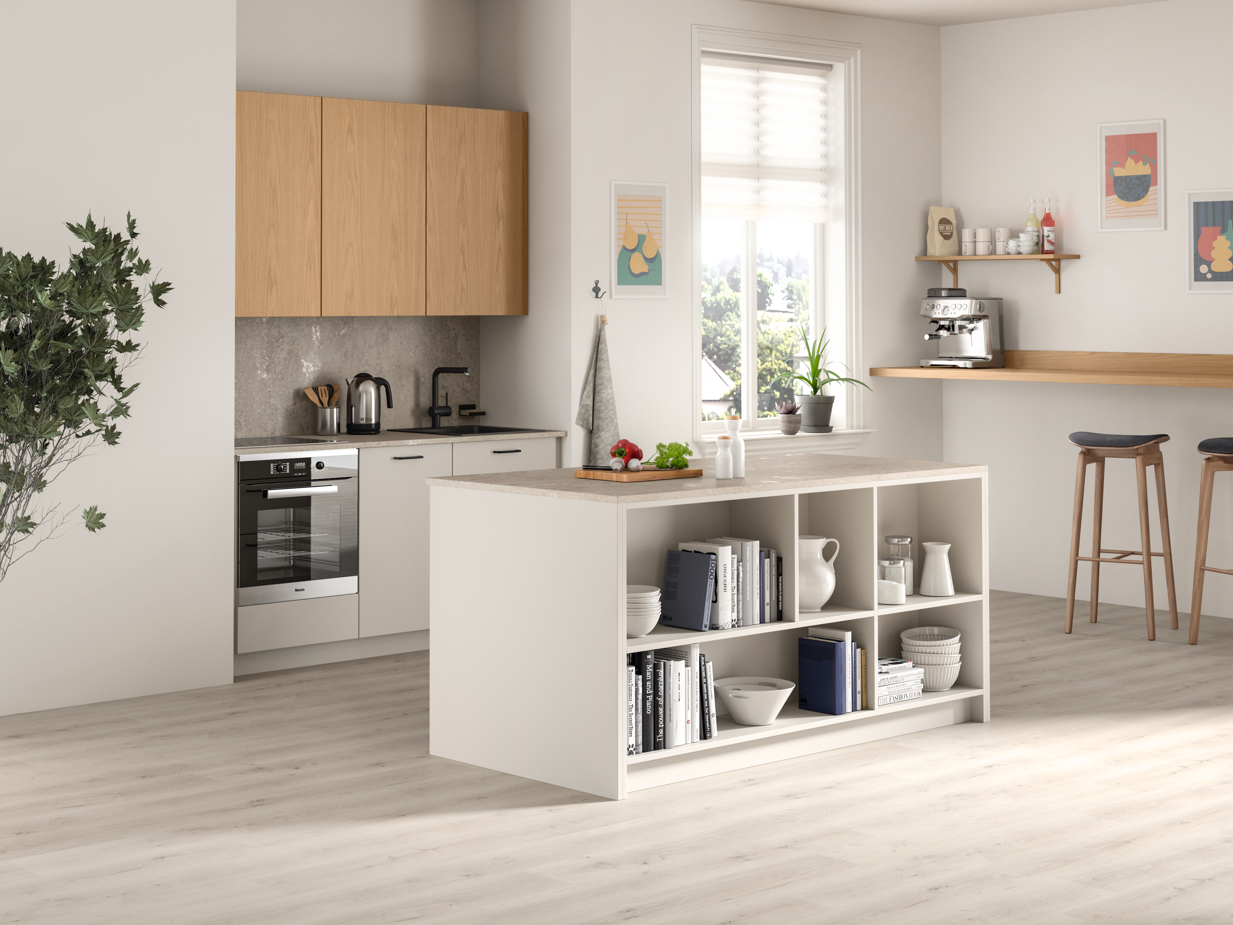 Kitchen featuring PerfectSense® Ambiance Square Edged Worktops 20 mm