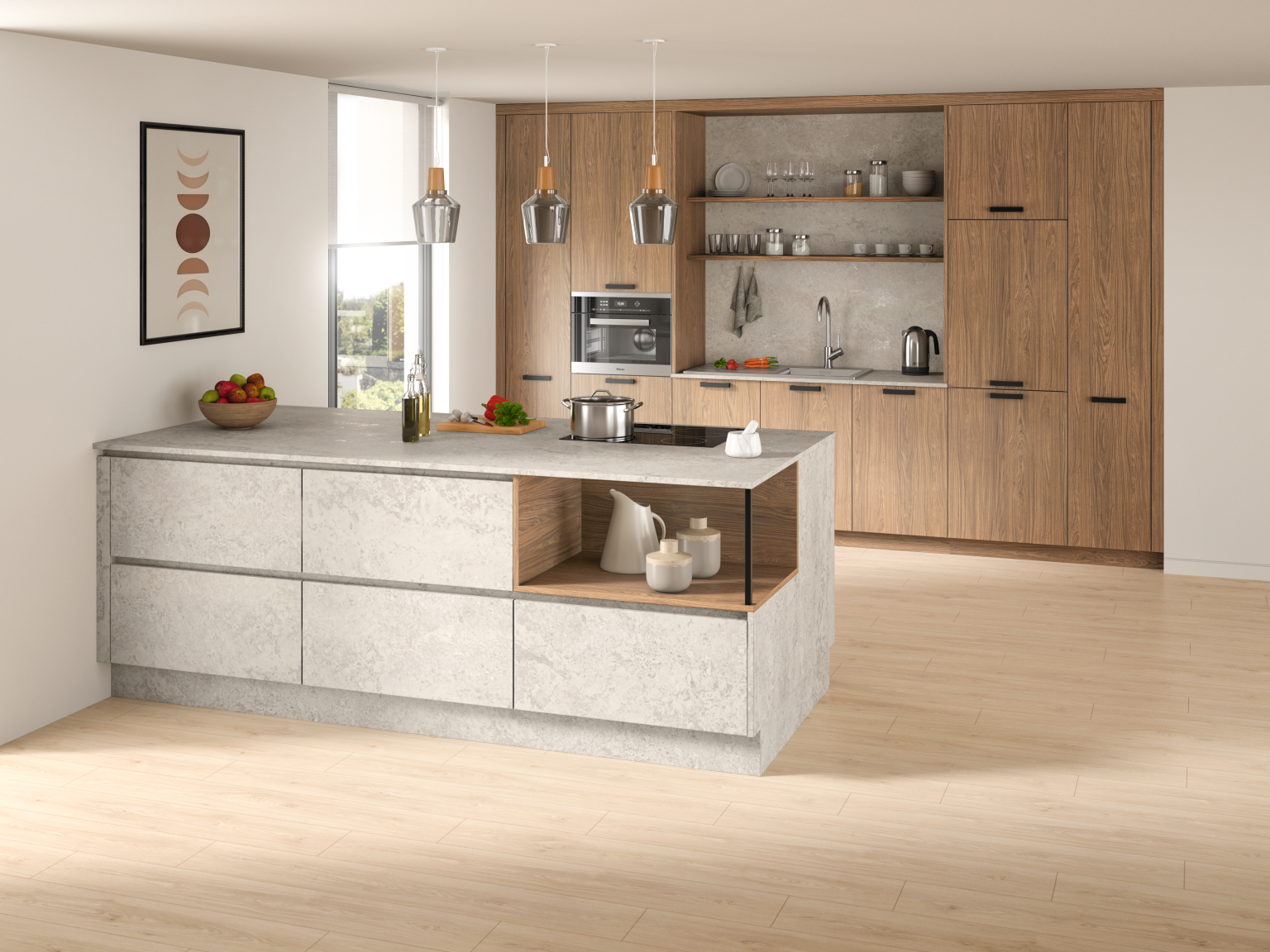 Kuchyňský ostrůvek v dekoru F129 PA Granit Ambiance béžový