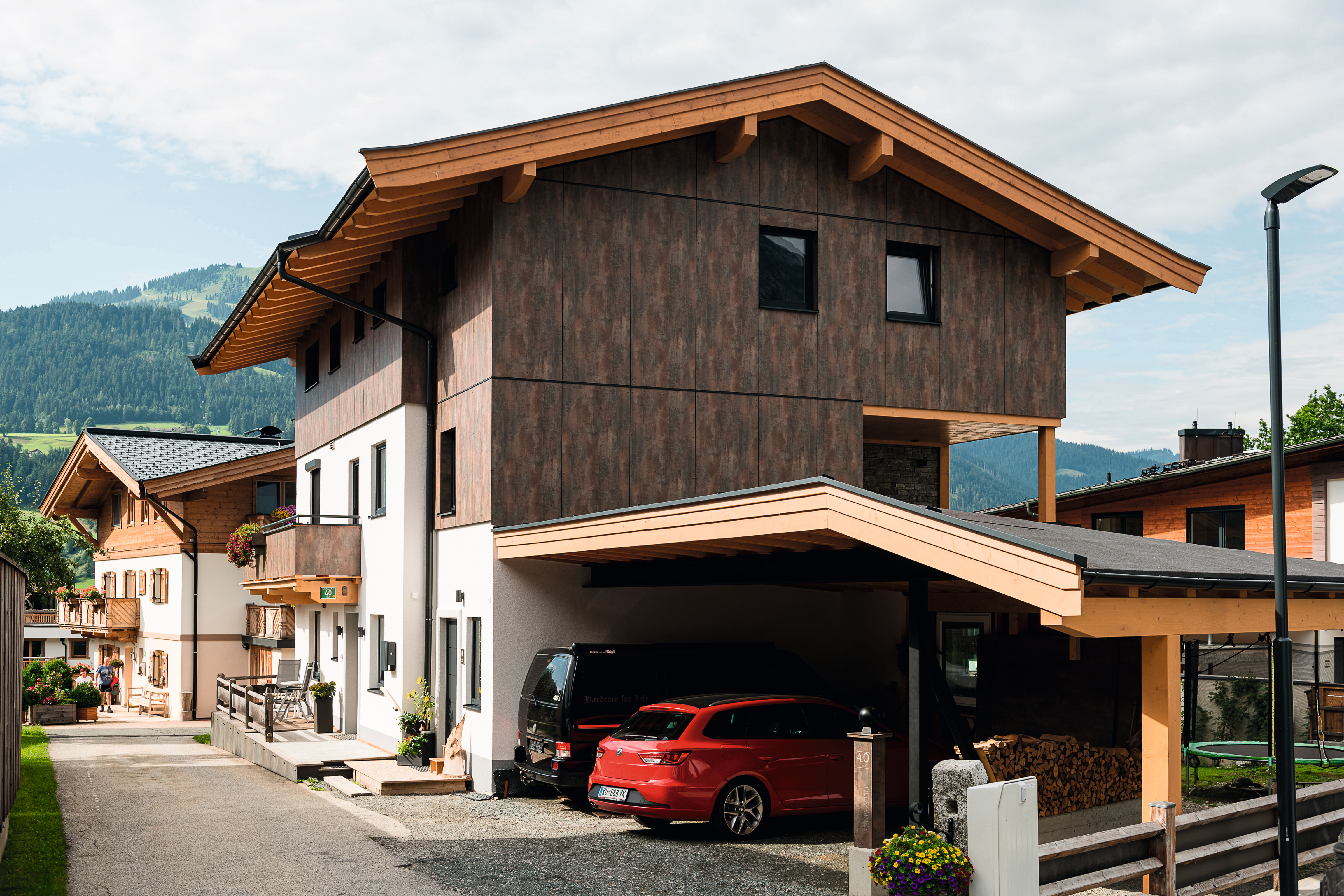 The new carport offers space for two cars.