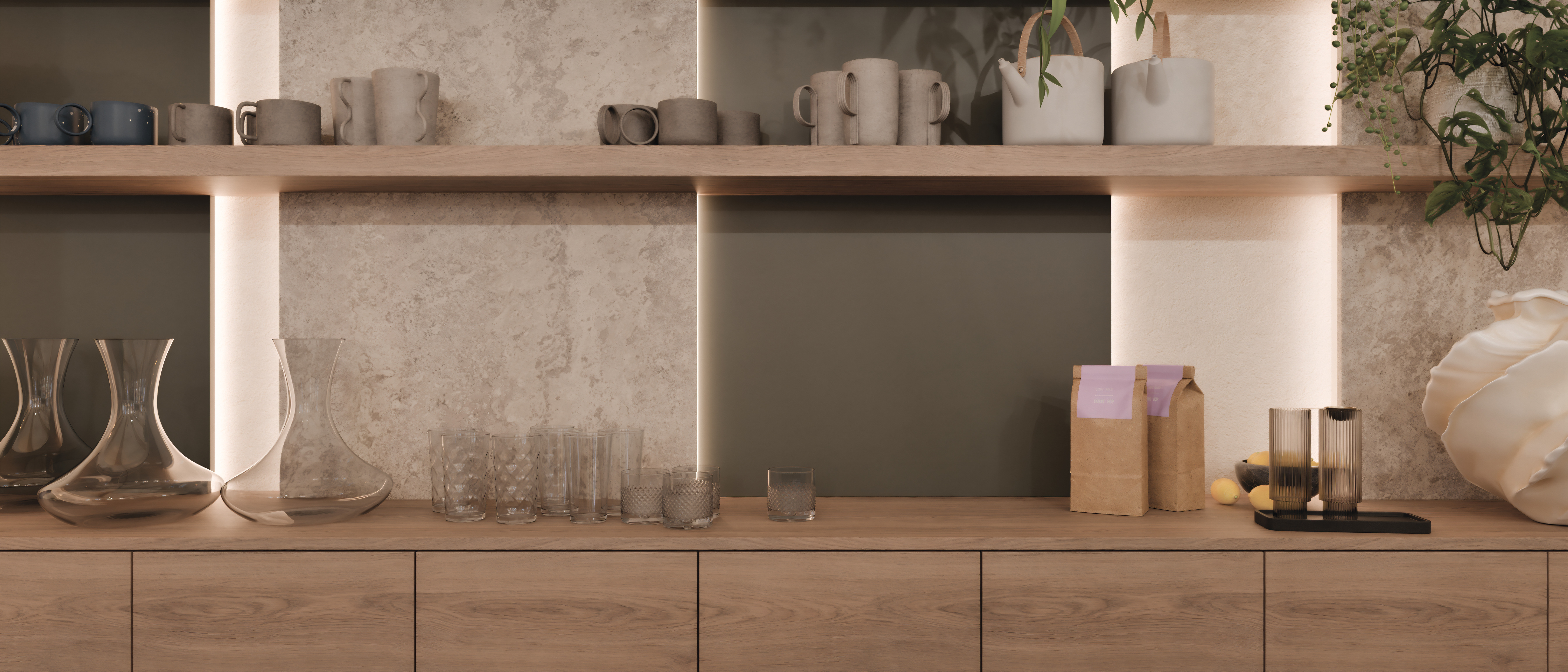 An inviting café design featuring F129 PA, H3322 ST17 and U669 PM.