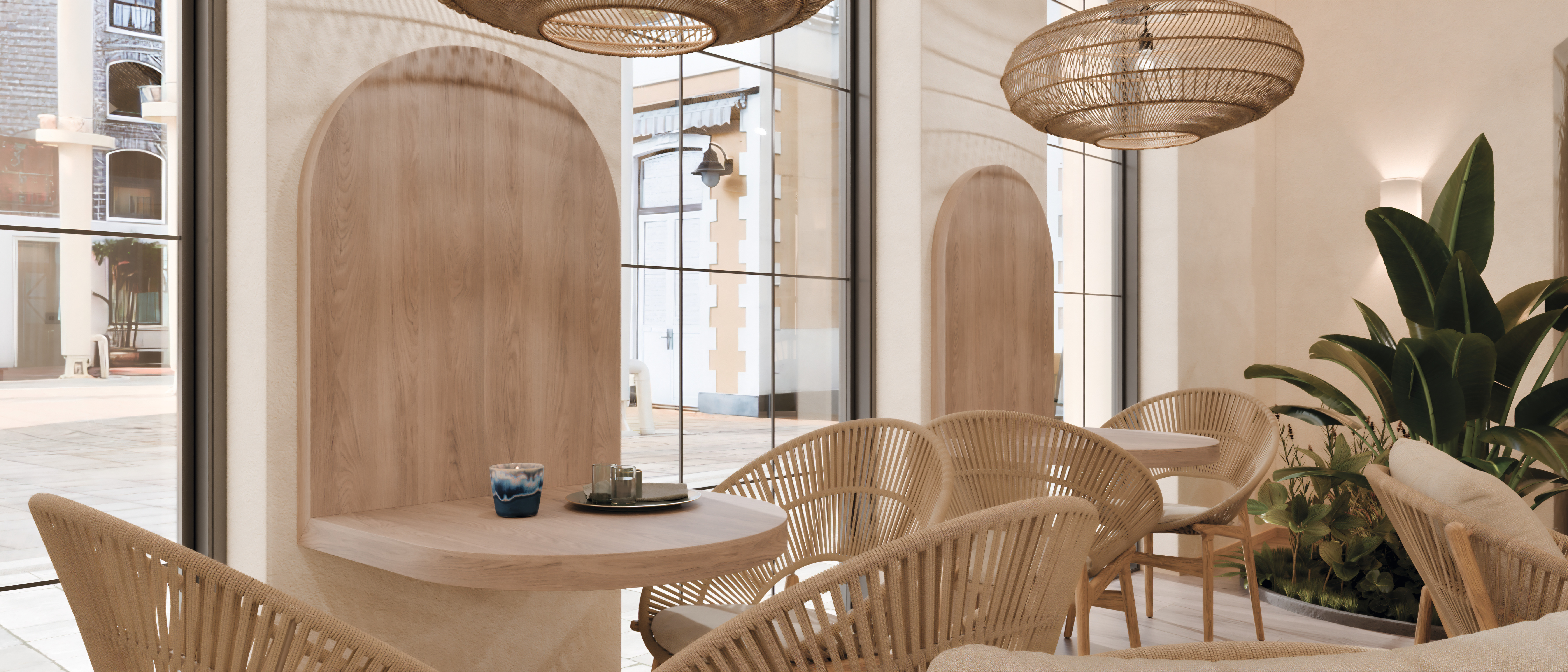 An inviting café design featuring F129 PA, H3322 ST17 and U669 PM.