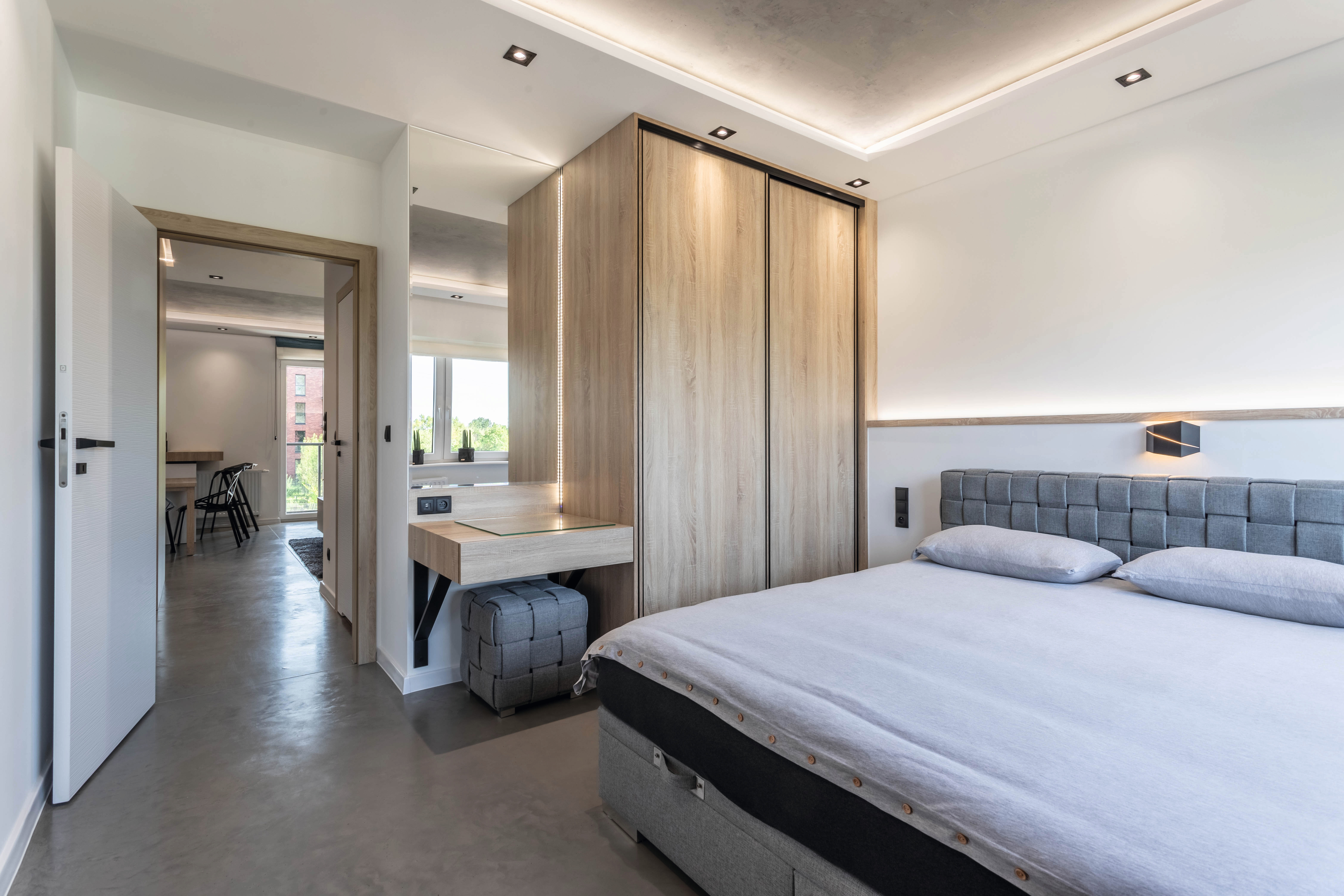 The connection to nature can also be found in the bedroom.