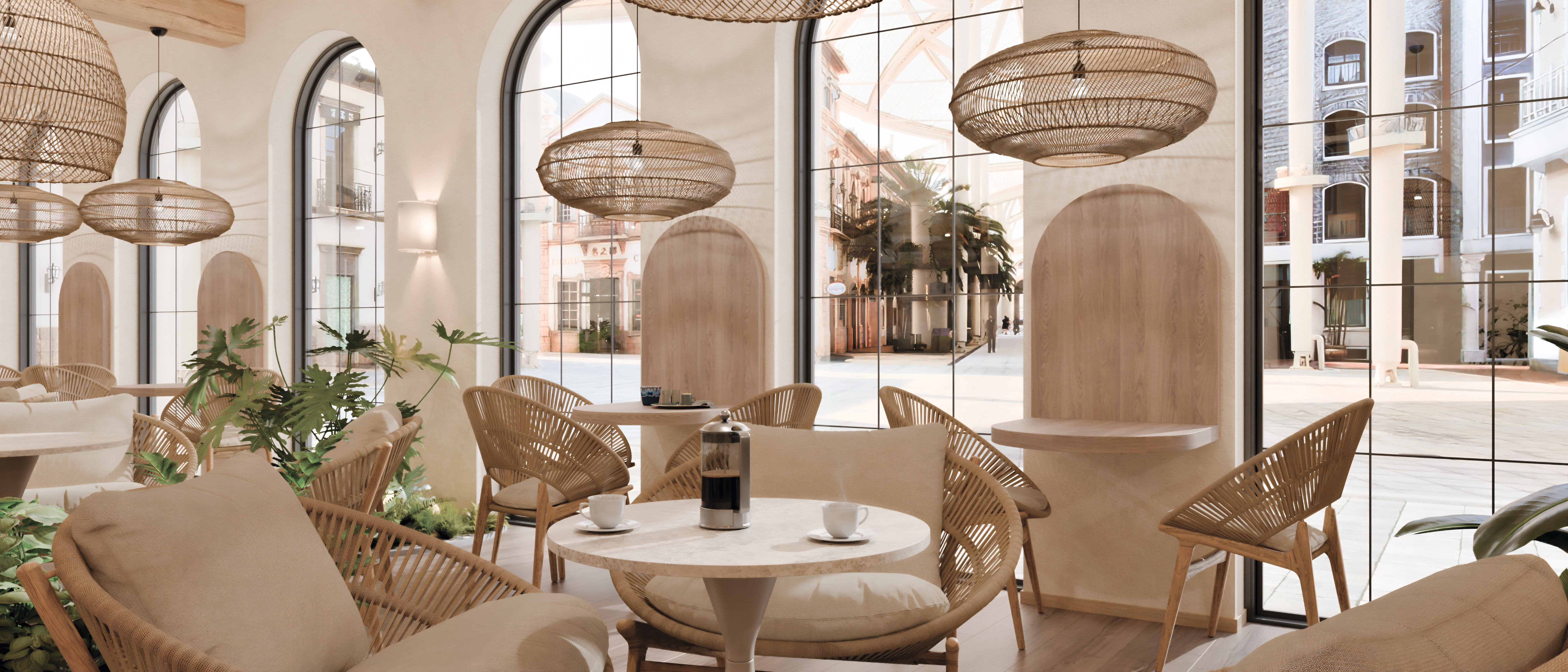 An inviting café design featuring F129 PA, H3322 ST17 and U669 PM.