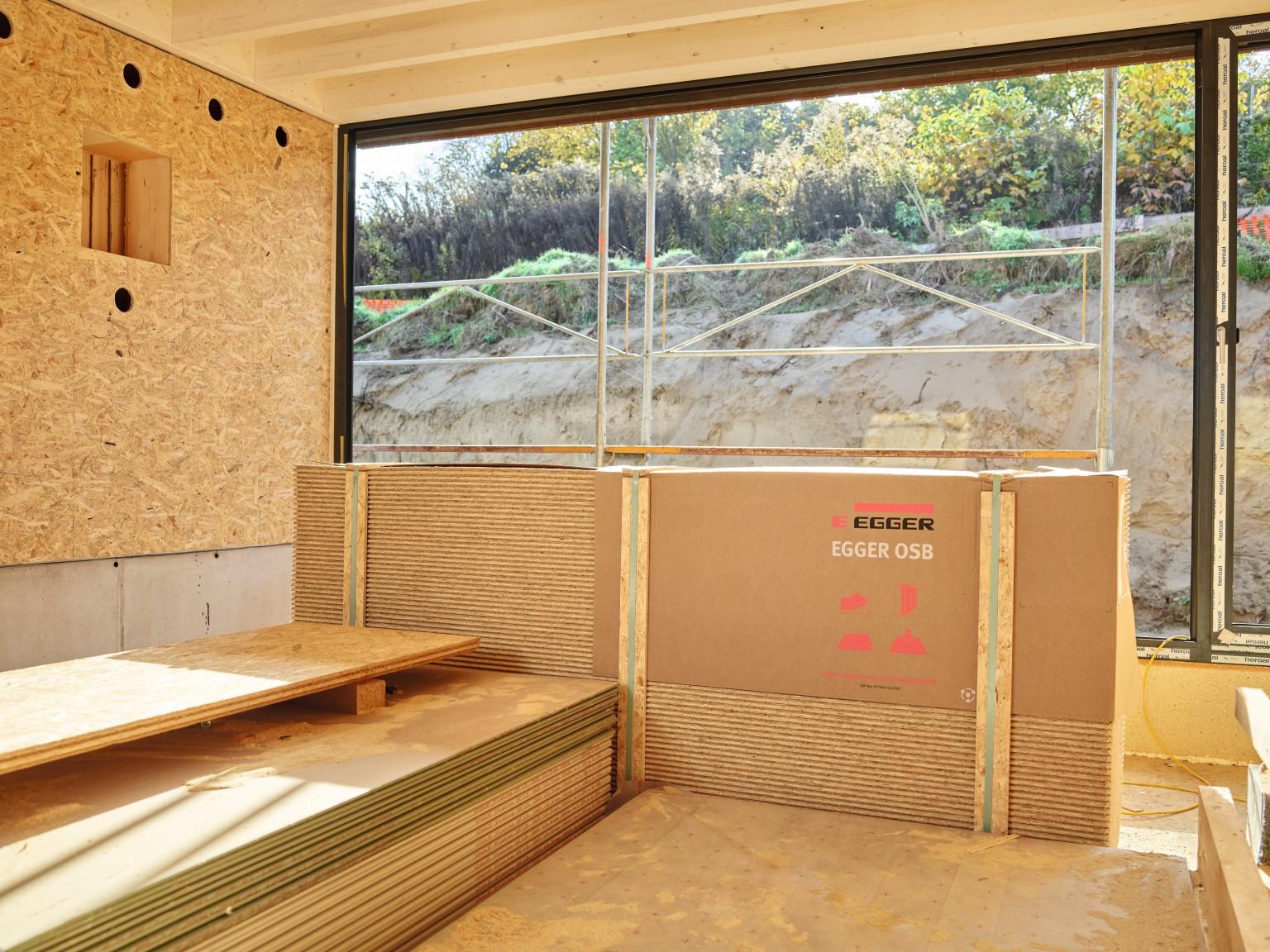 Holzbau Aigner GmbH se encargó de la fabricación de los paneles OSB.