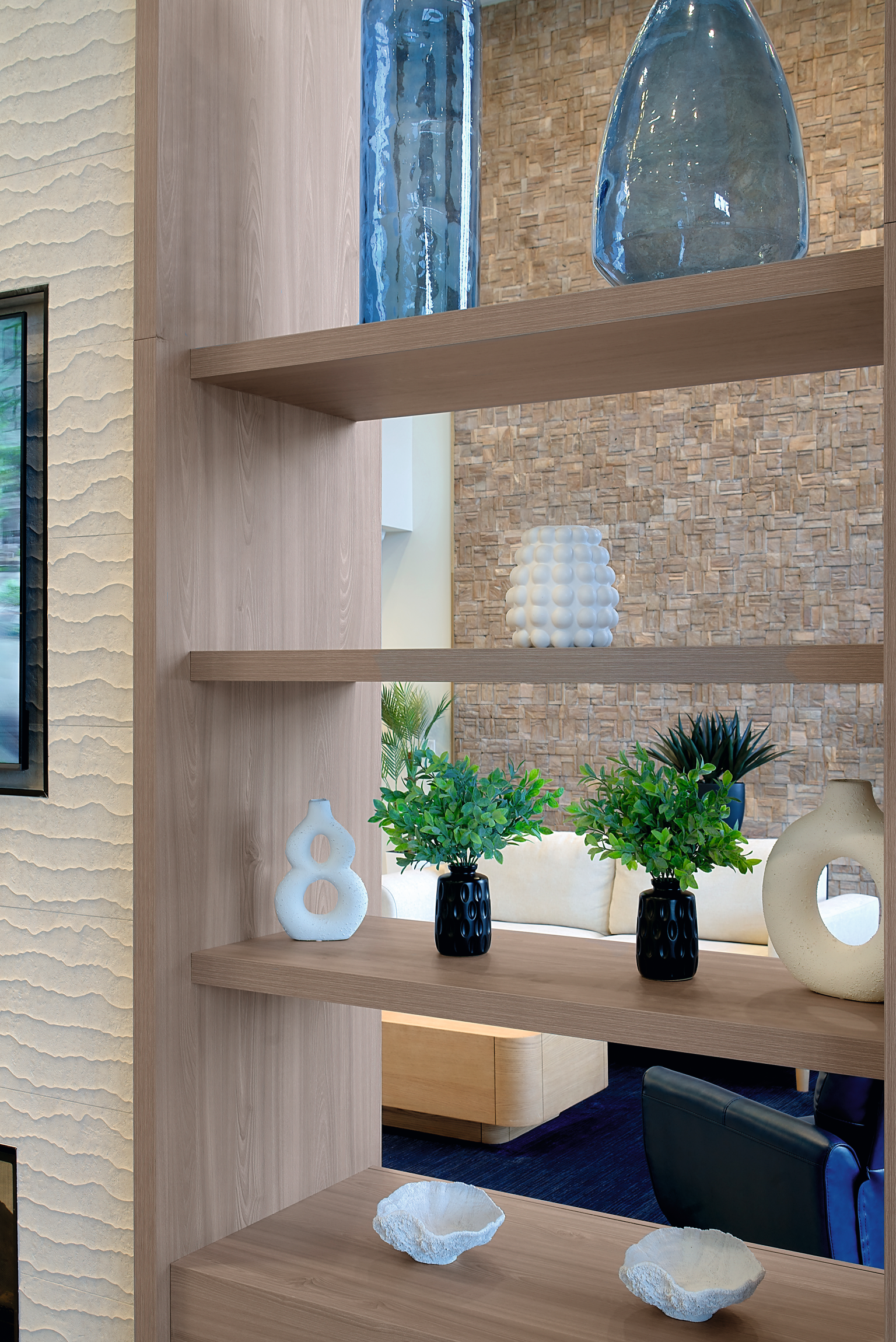 A closeup of Grey-Beige Tossini Elm shows depth and character 
