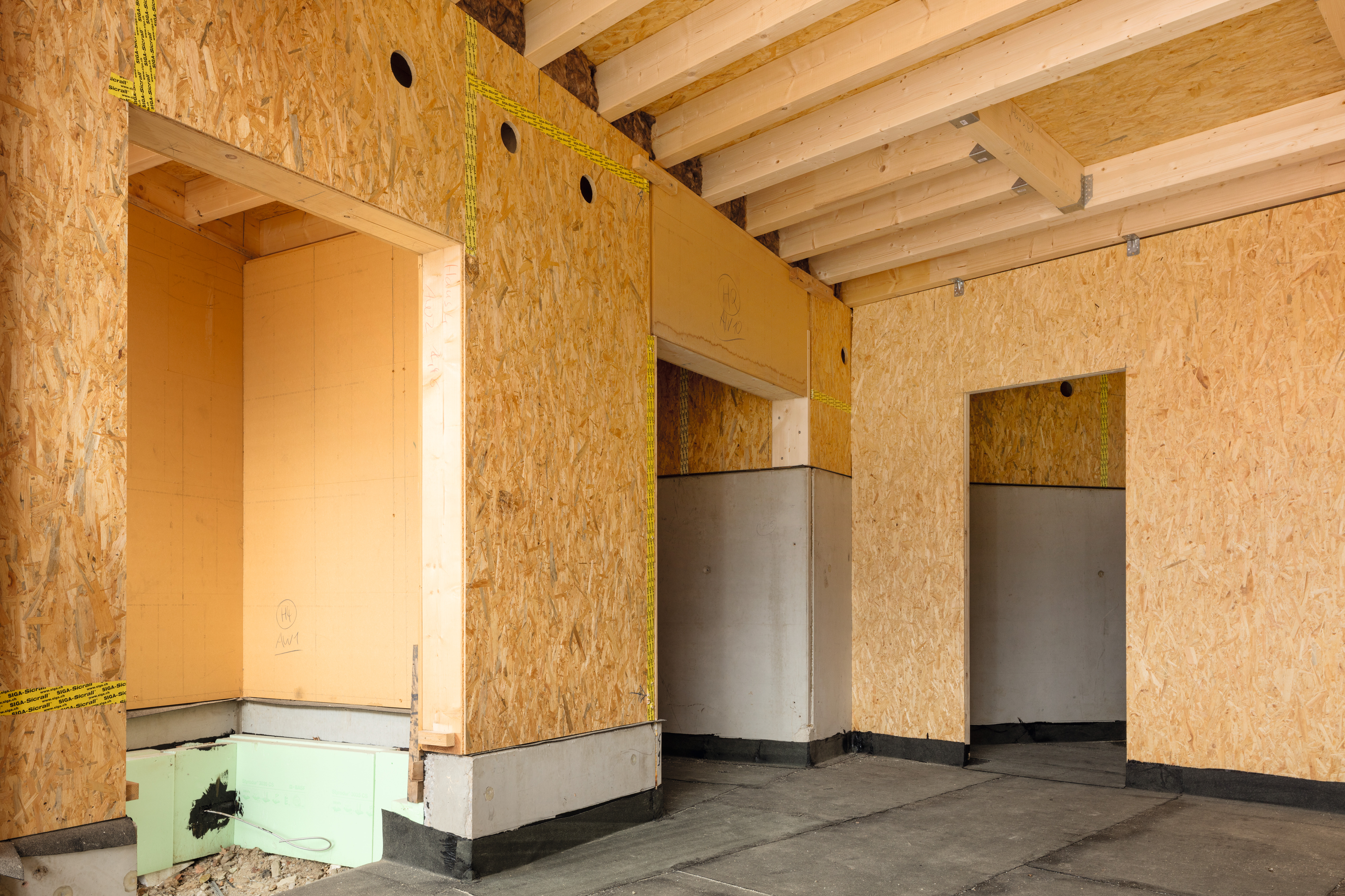 The building was designed mainly with natural materials.
