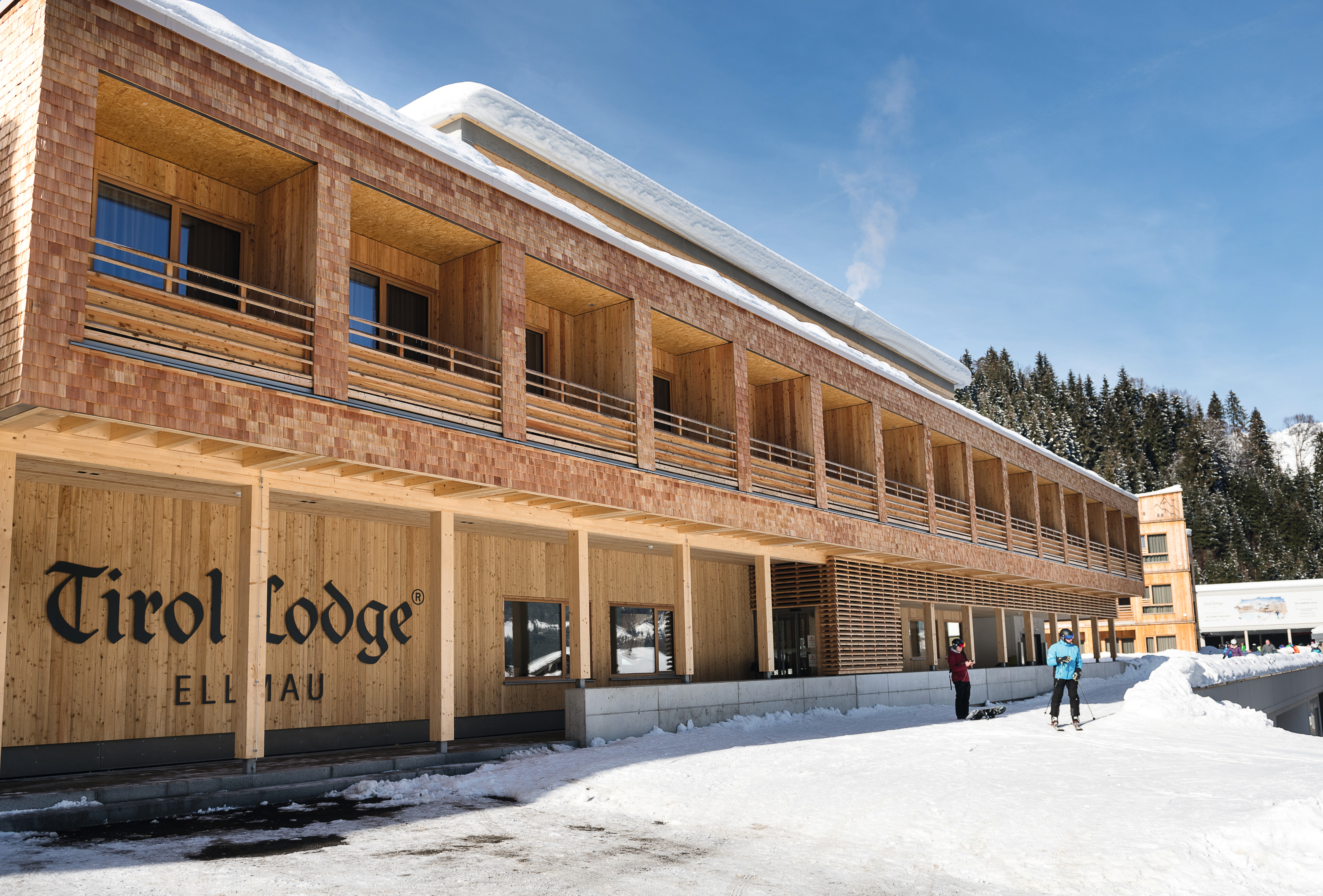 Das Hotel Tirol Lodge bei kaiserlichen Winterverhältnissen.