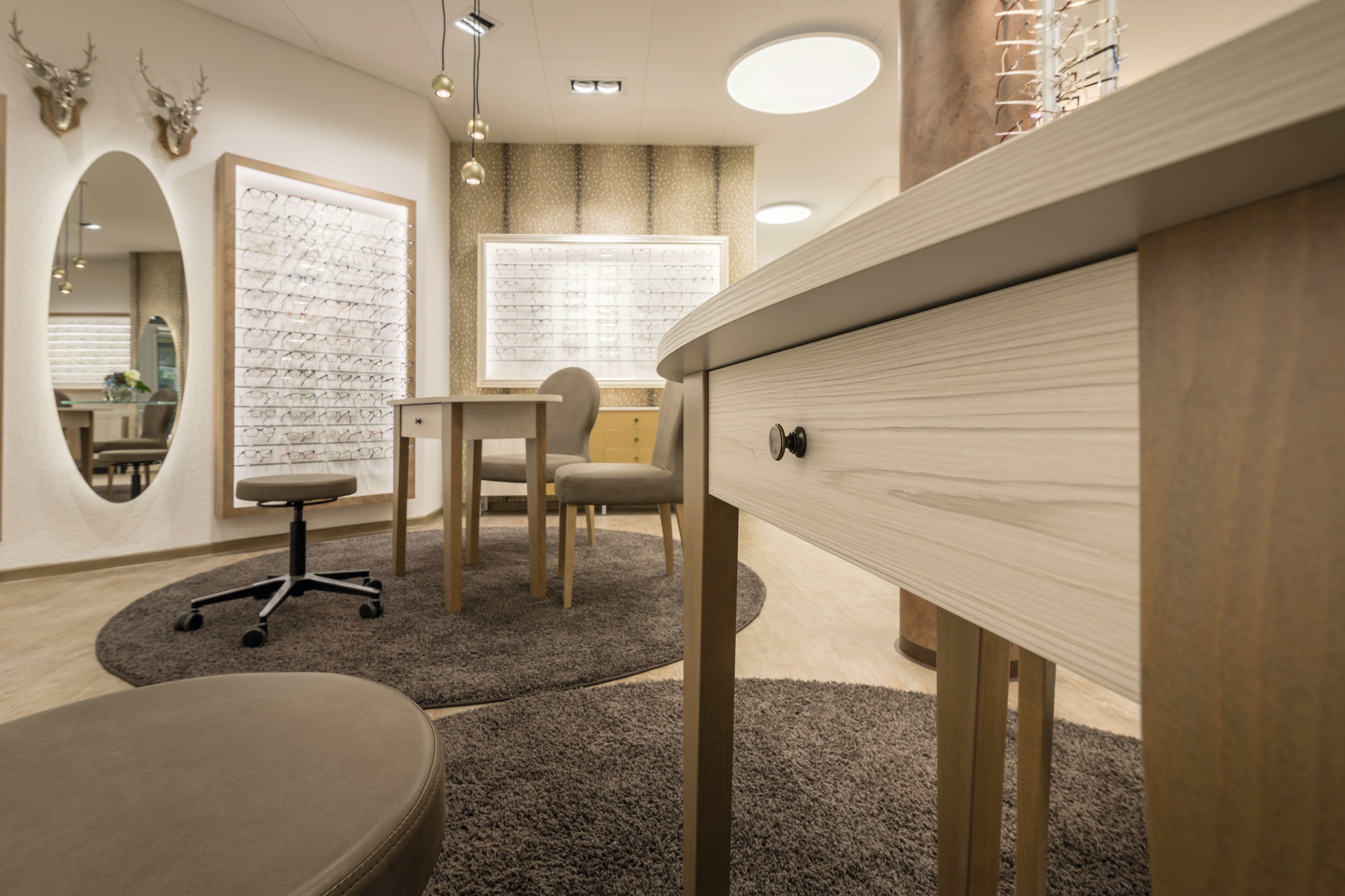Consultation table in the decor Polar Aland Pine