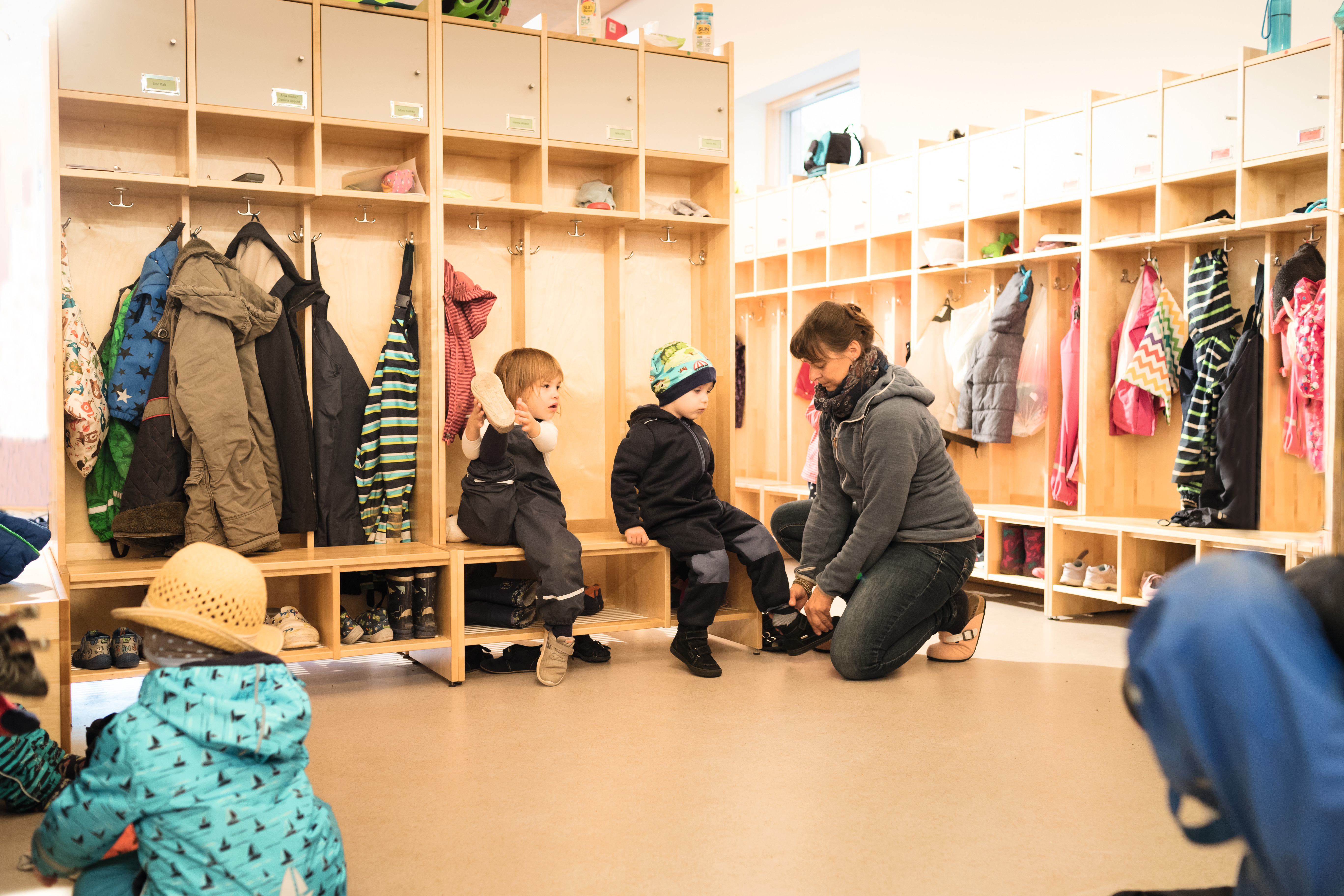 The children of the day care centre in Wismar take much pleasure in the new building. 