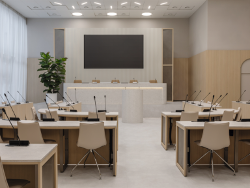 Meeting hall with an inviting atmosphere. 