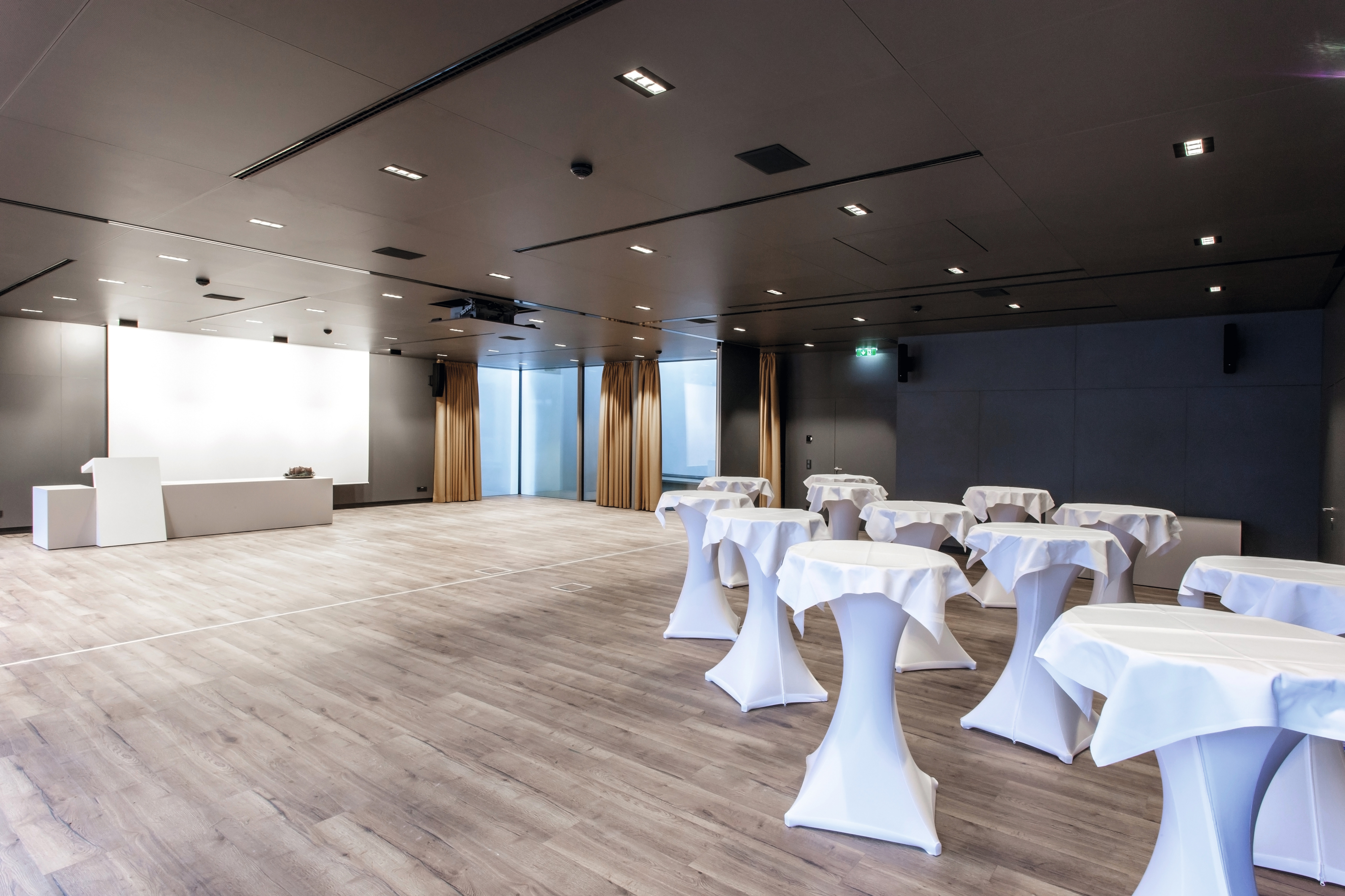Nella sala conferenze è stato utilizzato ProAkustik negli elementi del soffitto.
