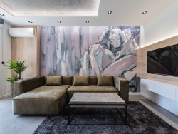El estilo Escandivano del living es modern, minimalista y fue inspiración para este Proyecto en Poznań.