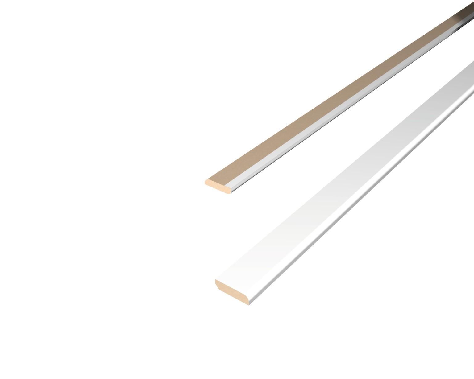 Jednobojna pokrivna lajsna, bela