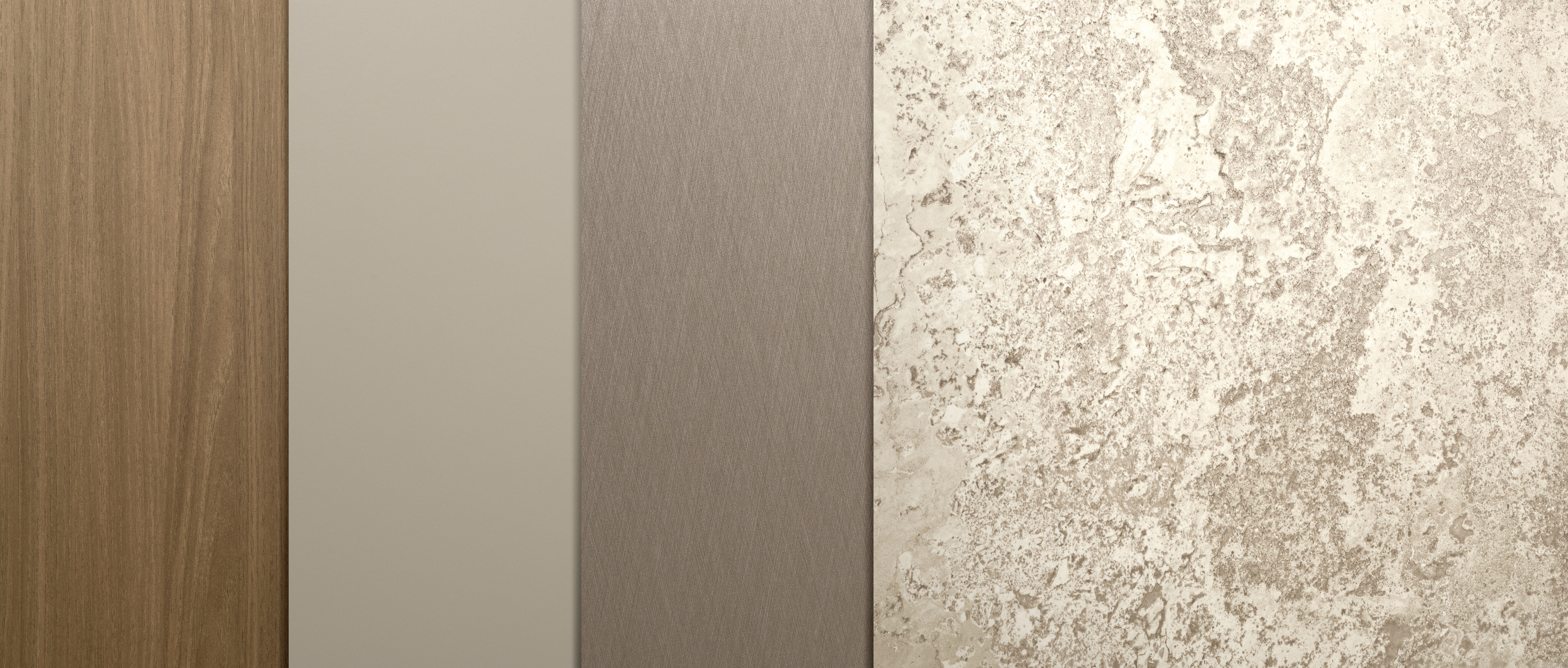 Noi lumi cromatice armonioase sunt create prin combinarea culorilor estompate cu materiale.