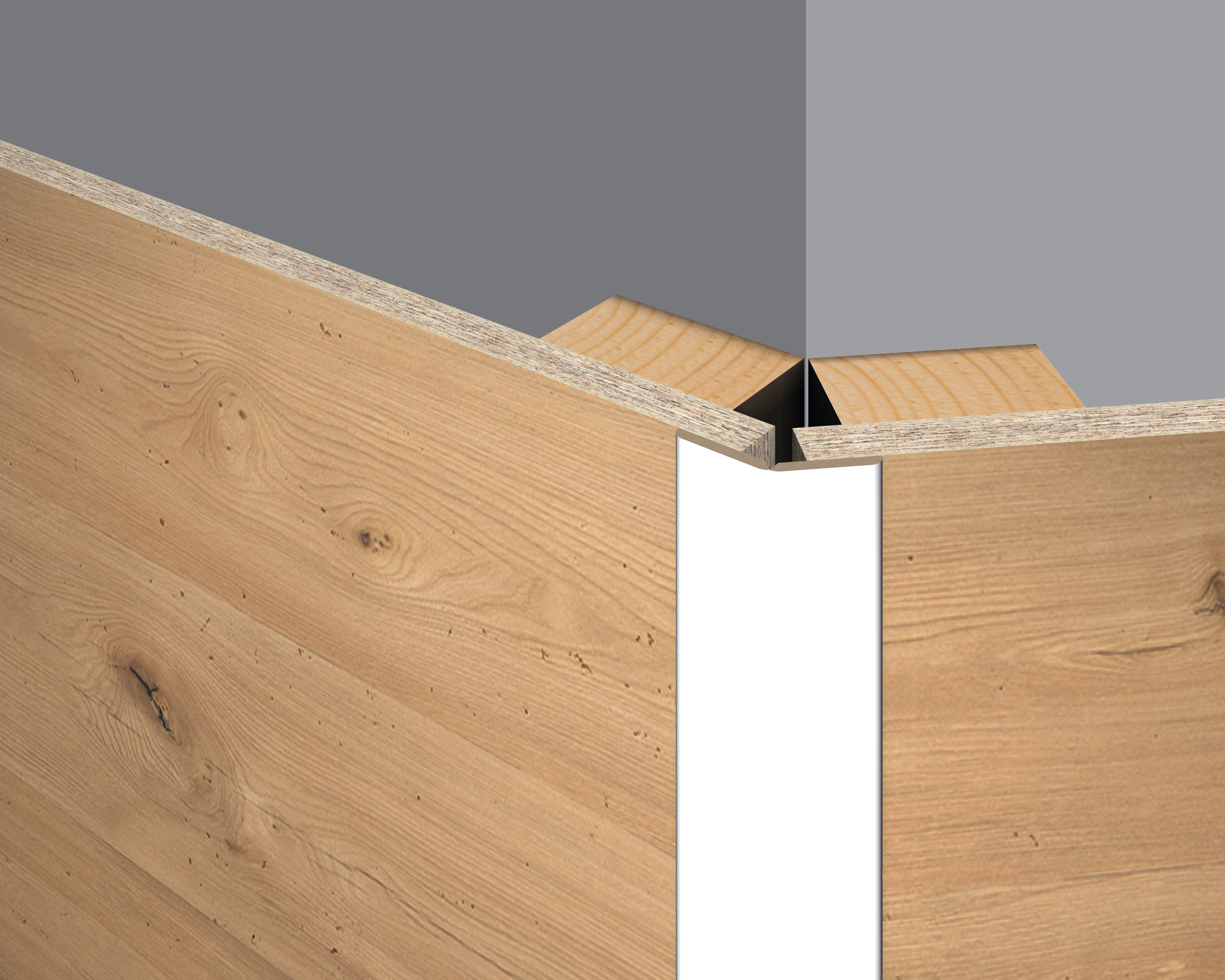 Application folding trim flexible angle, white on decor DO009