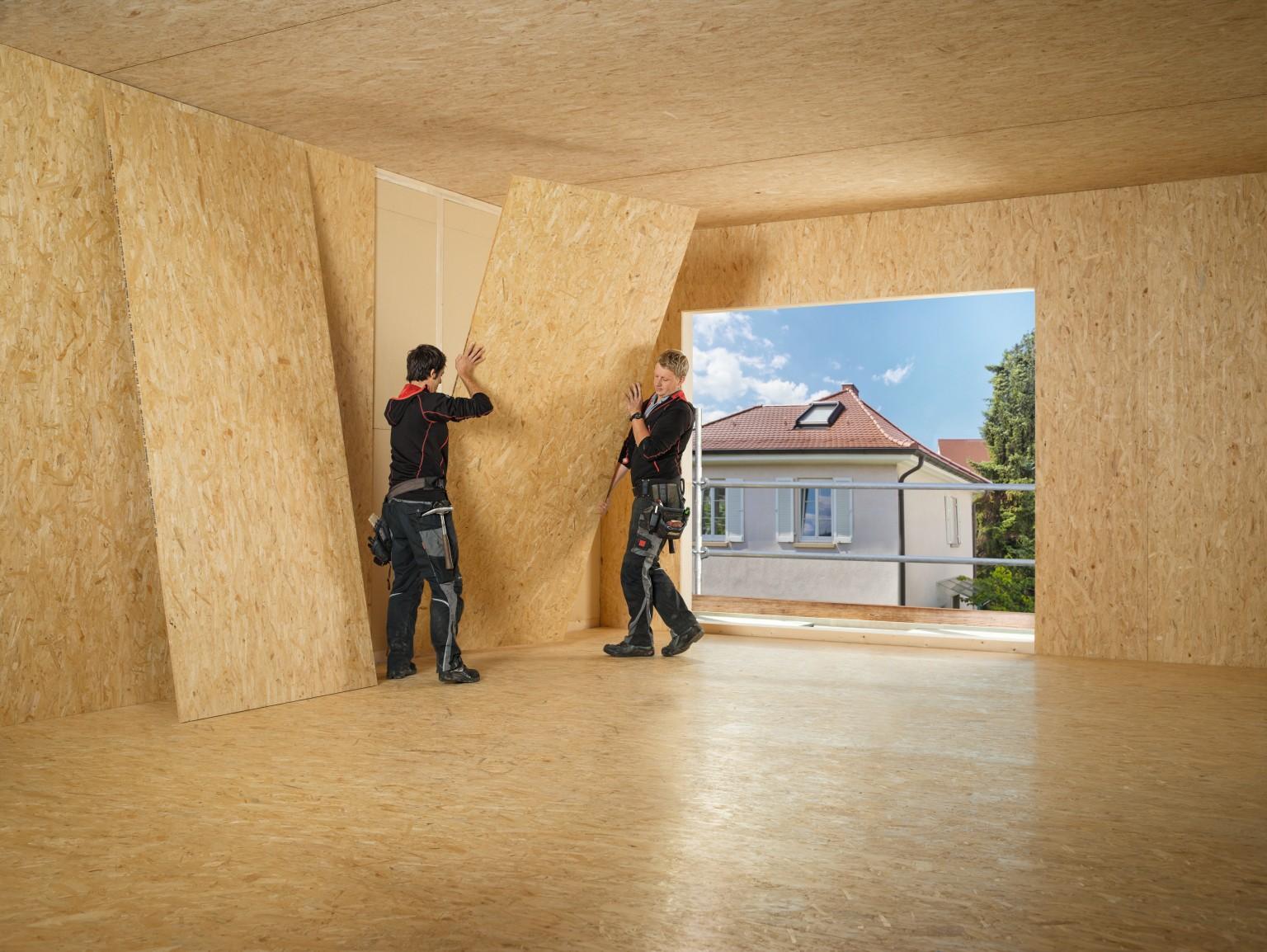 Groot formaat OSB in toepassing
