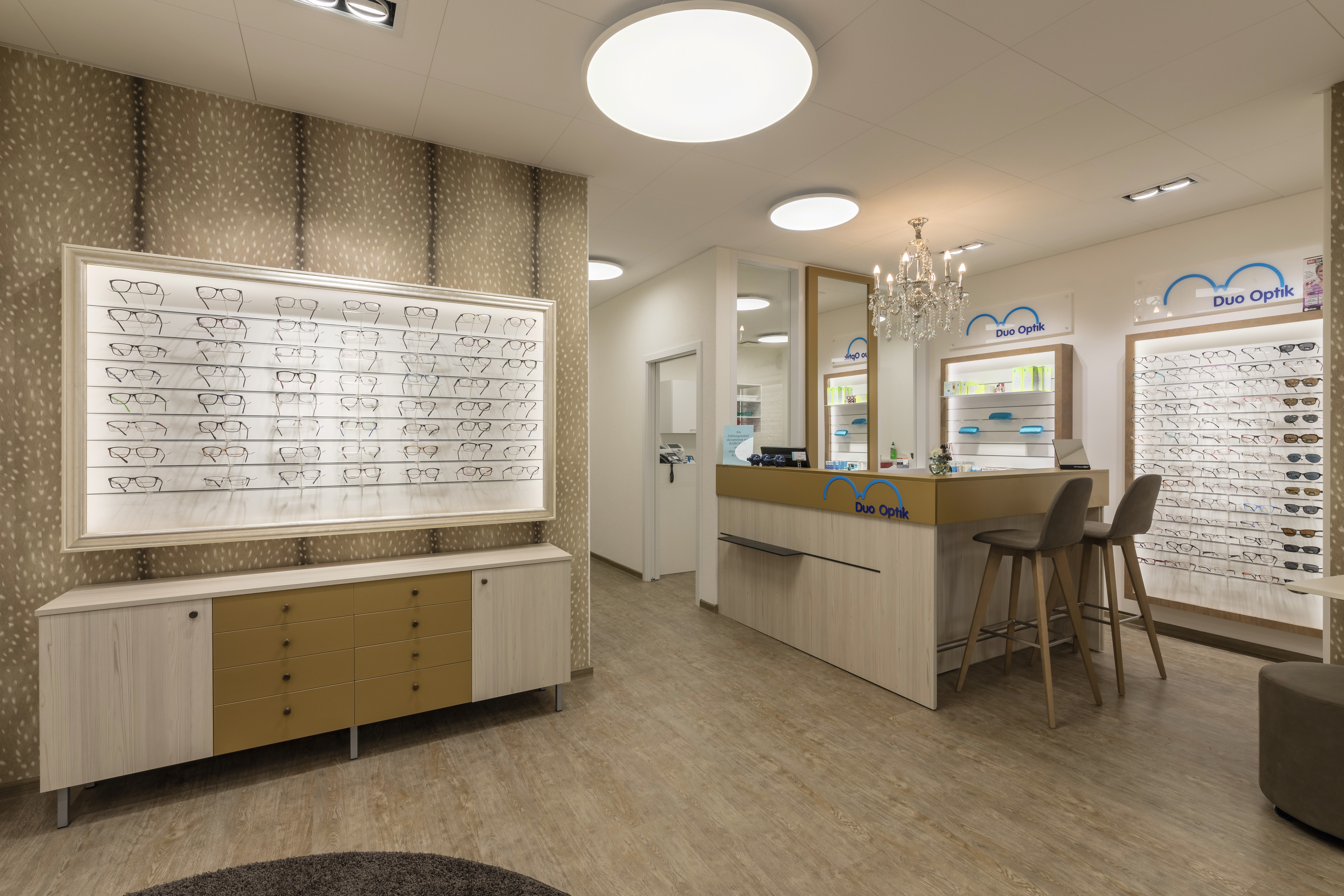 Polar Aland Pine on sideboards and counters creates a natural contrast to the gold elements