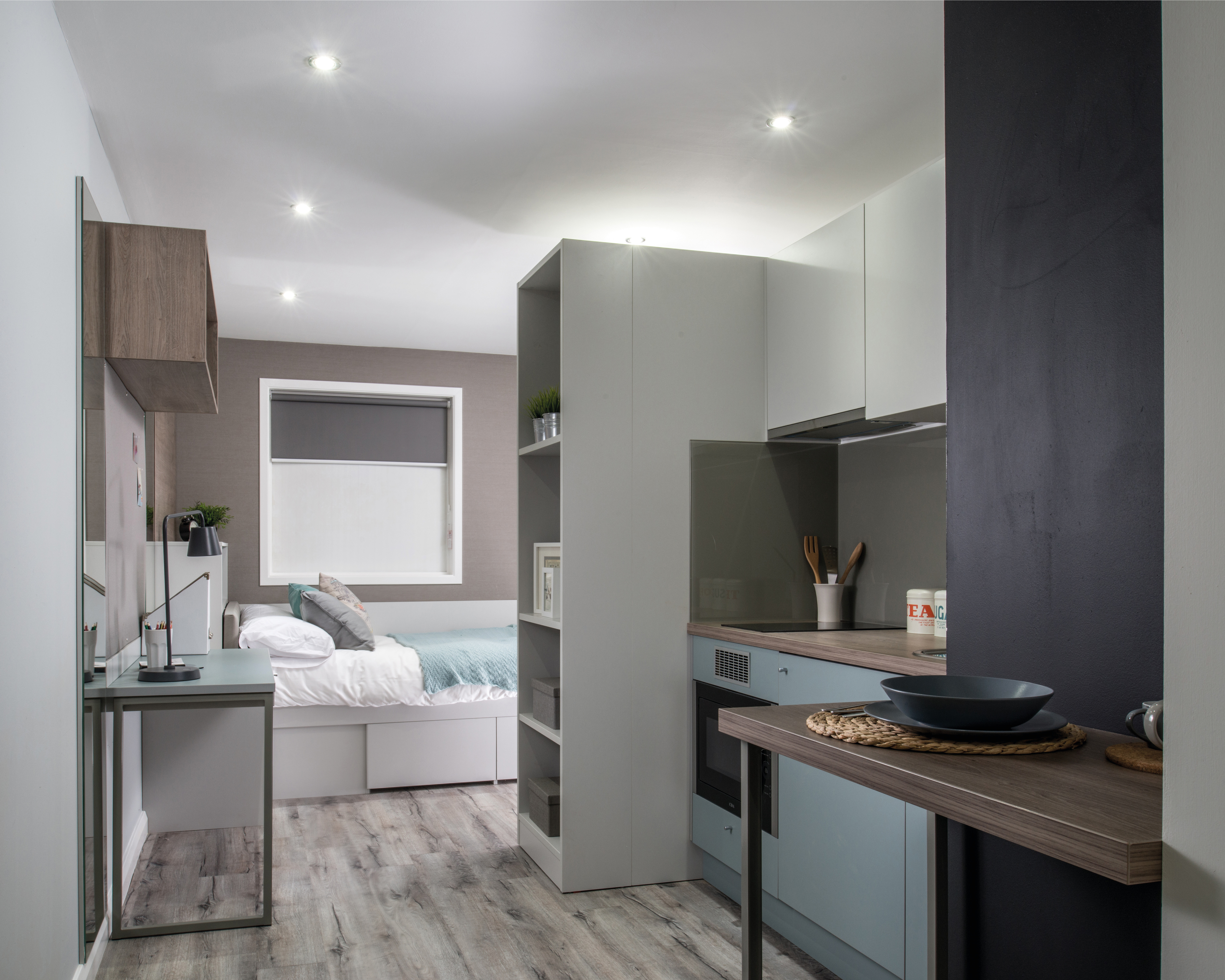The concept student accommodation was designed by Links Project, using both EGGER Laminate and Eurodekor MFC throughout.