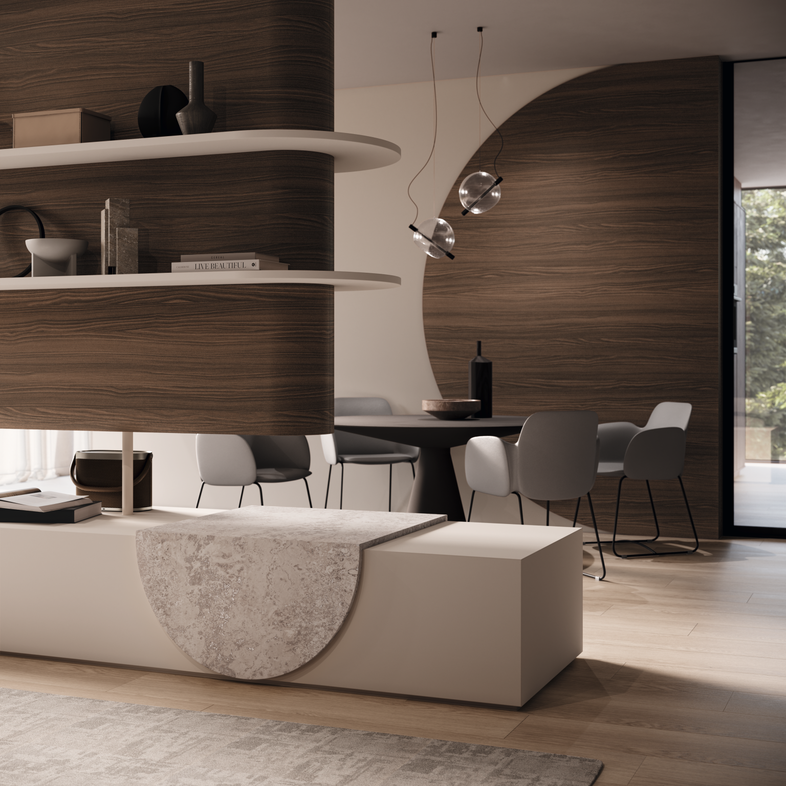 Svetainė su šiais dekorais: H3787 ST19, U220 ST9 ir F129 PA