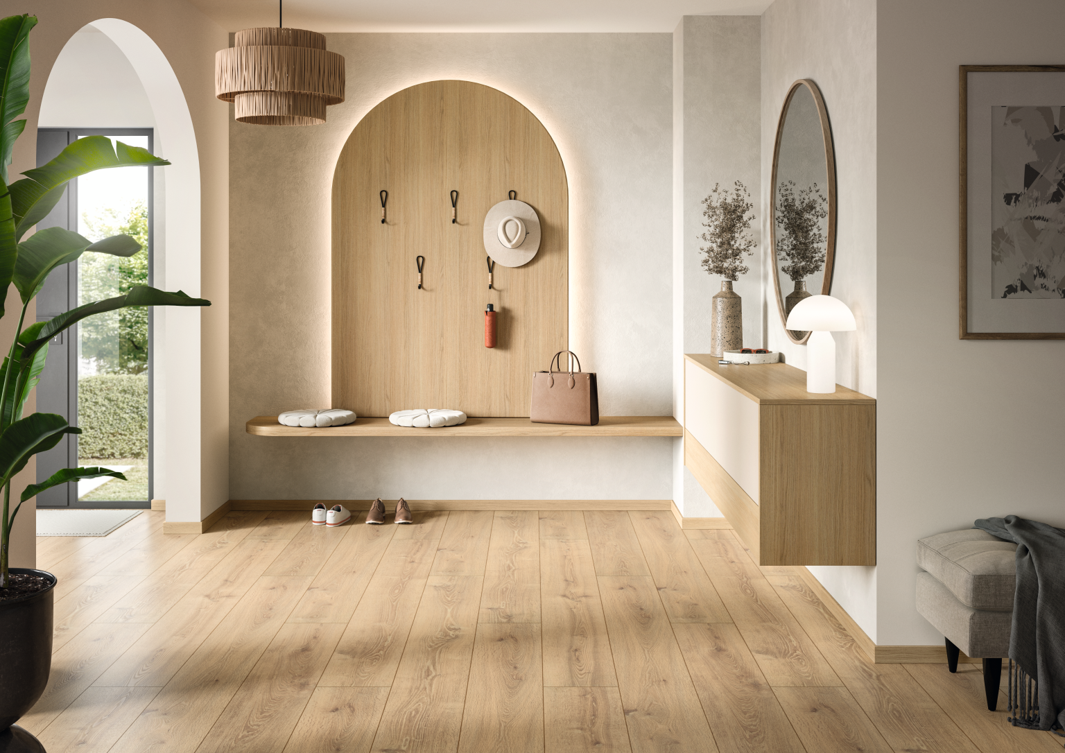 Colour Match: Fußboden EL2431 und Garderobe und Kommode H3157 ST12