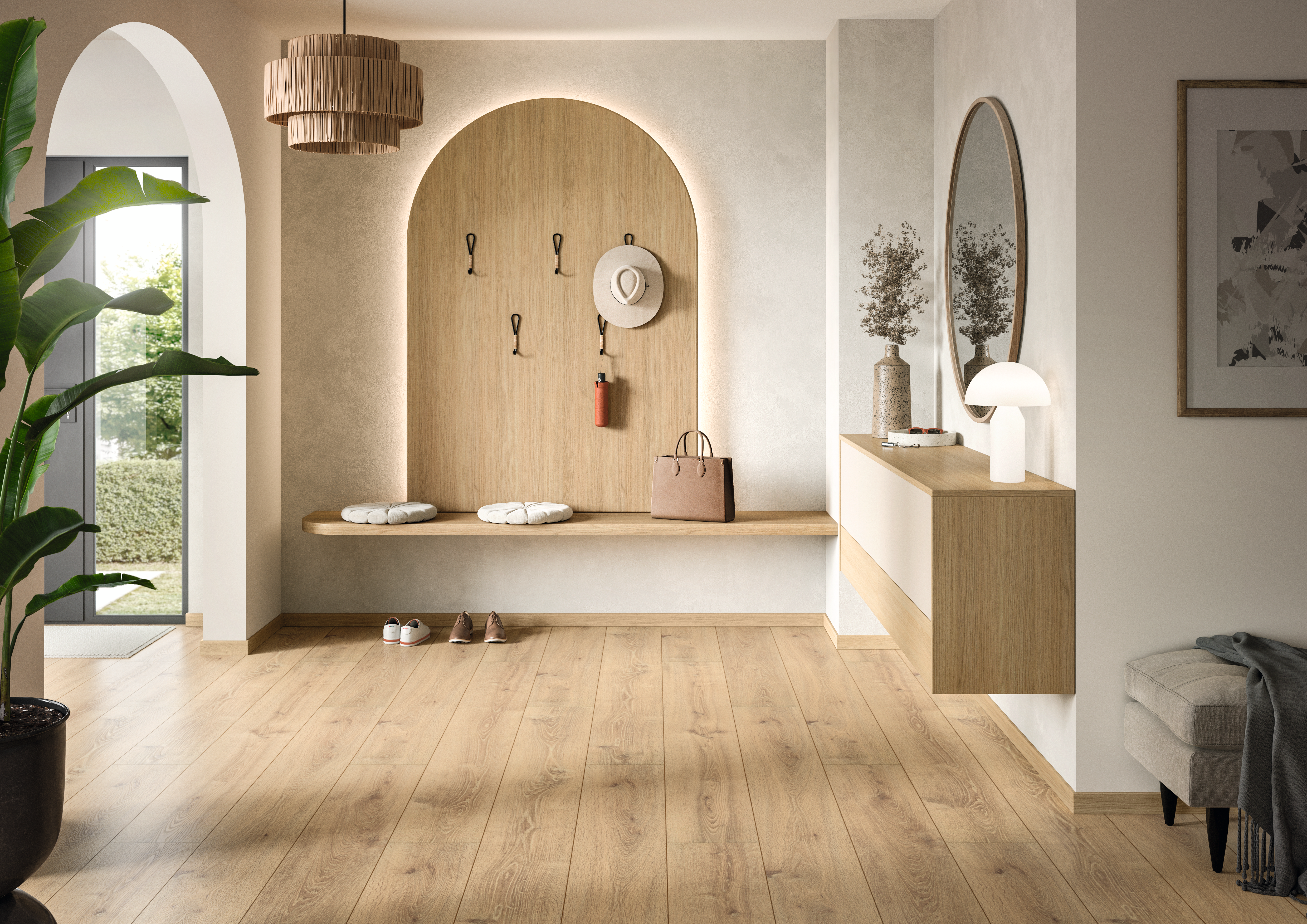 Colour Match: Fußboden EL2431 und Garderobe und Kommode H3157 ST12