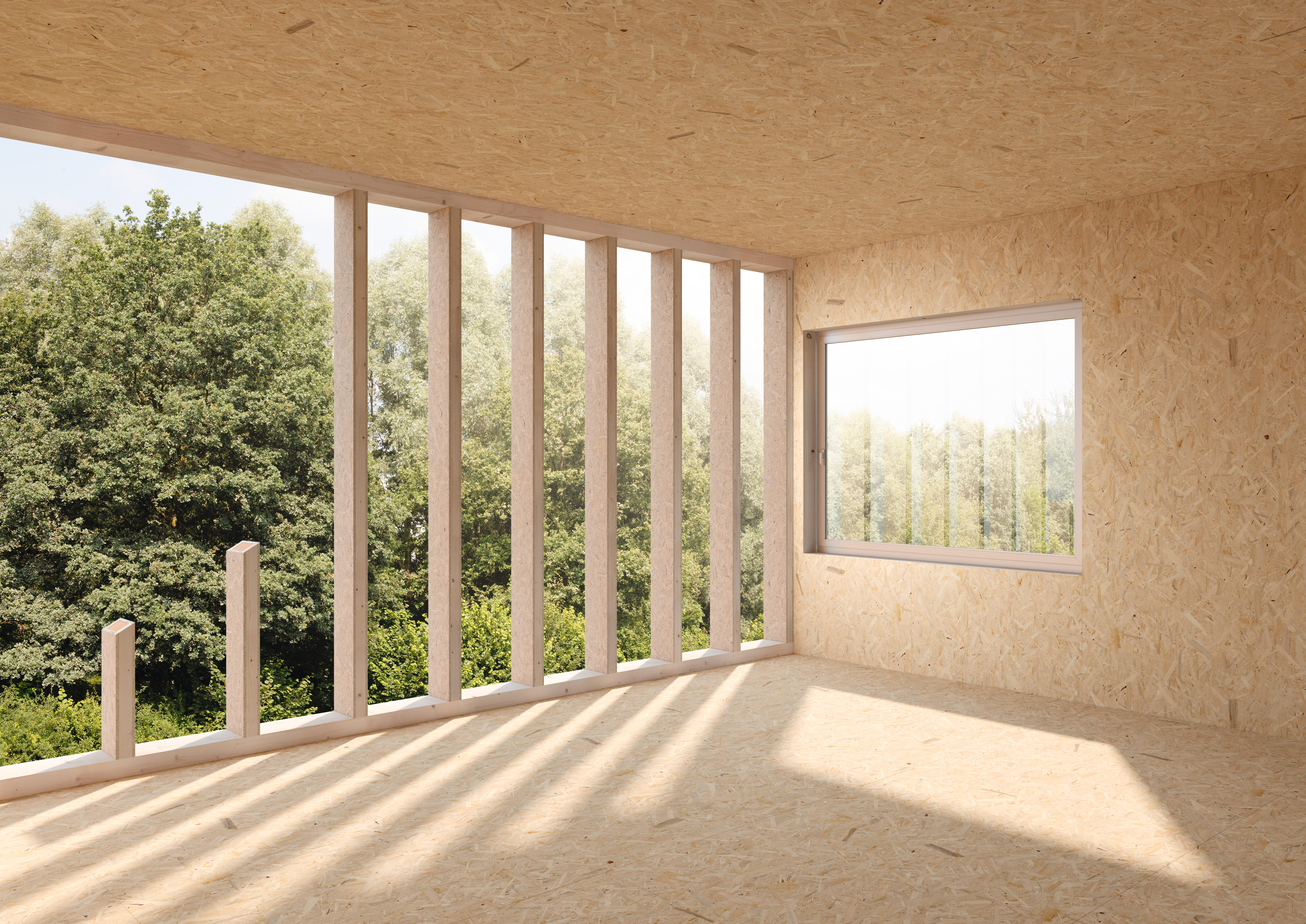 The EGGER EcoBox provides a resource-efficient alternative in timber frame walls.