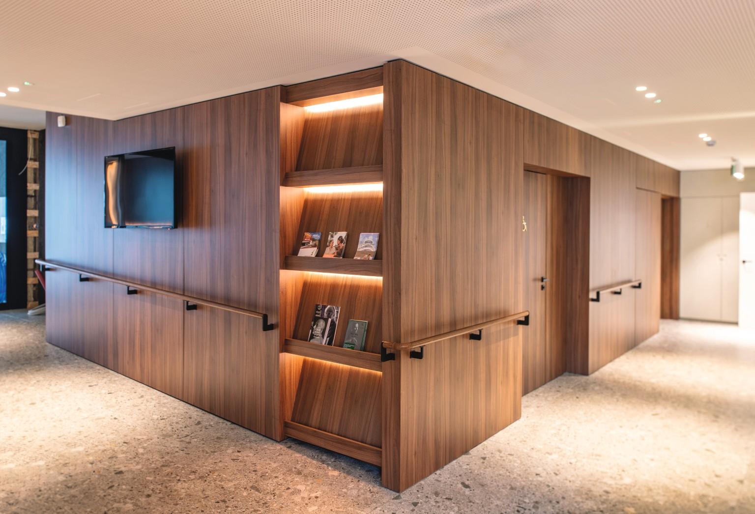 The corridor area was fitted with Flammex due to increased fire protection requirements. 