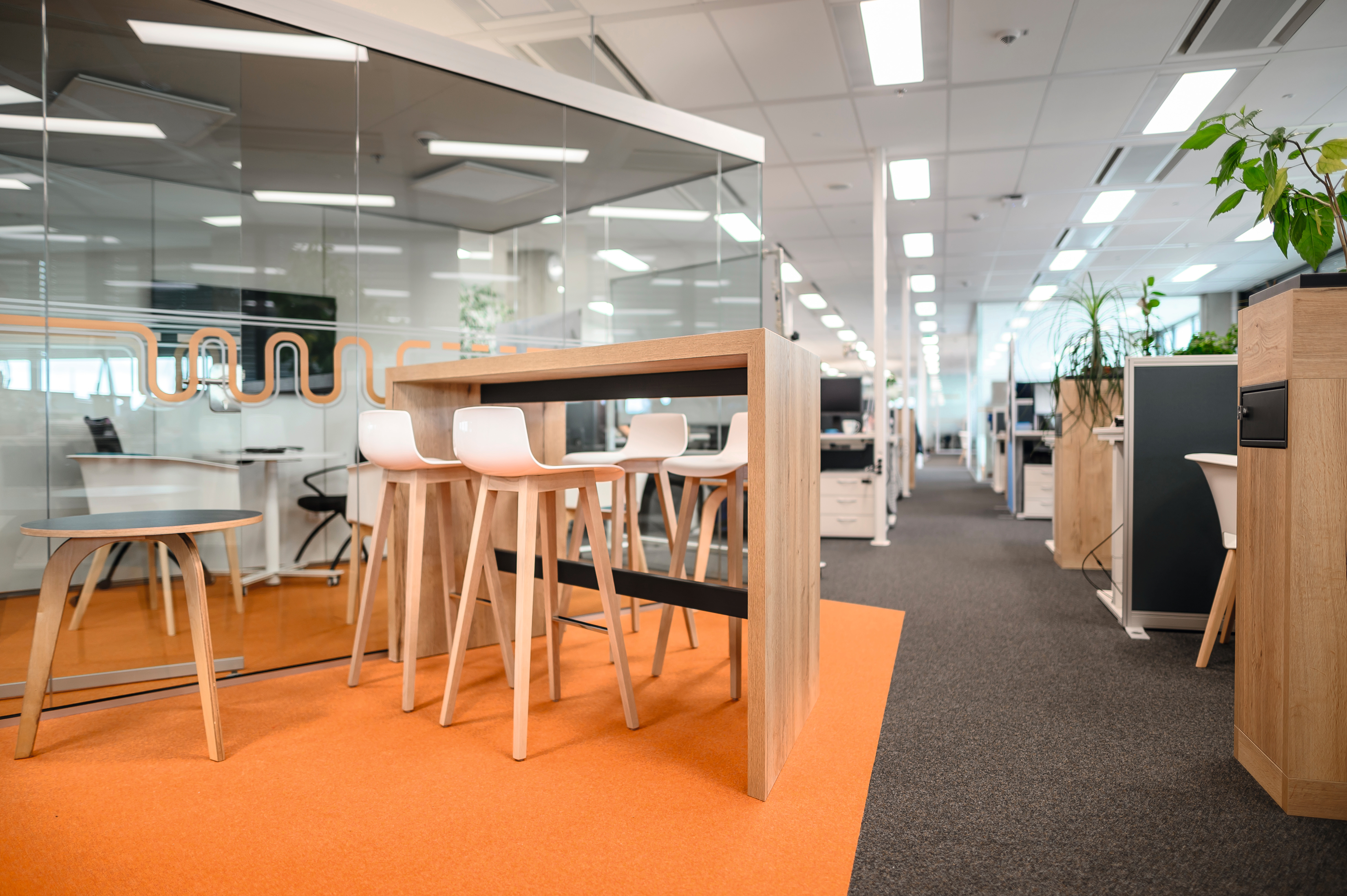 The unique, modern and functional interior of the Bosch office premises.