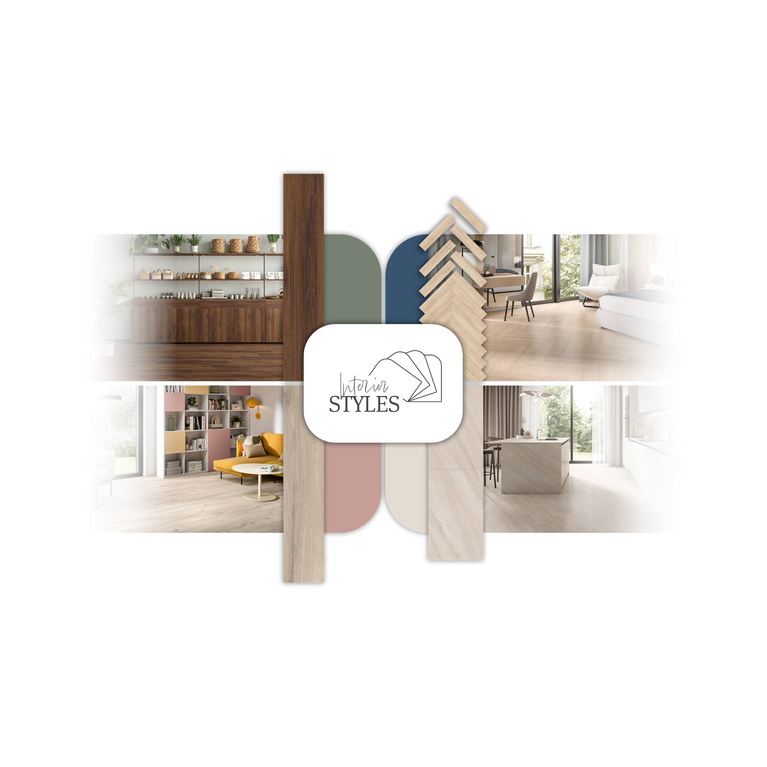 The four style worlds of EGGER Interior Styles.