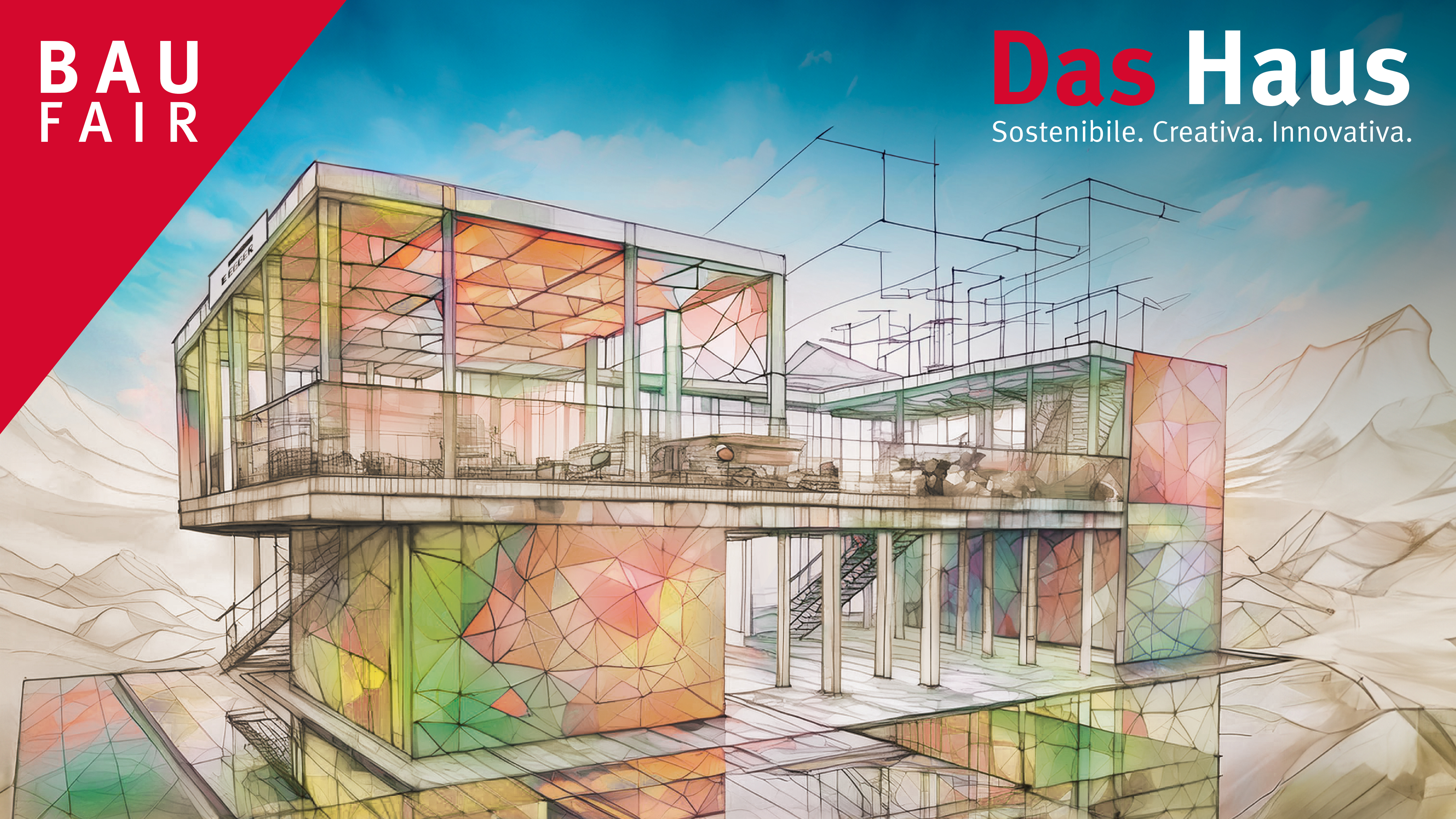 Stand espositivo EGGER “Das Haus” - Sostenibilità. Creatività. Innovazione. 